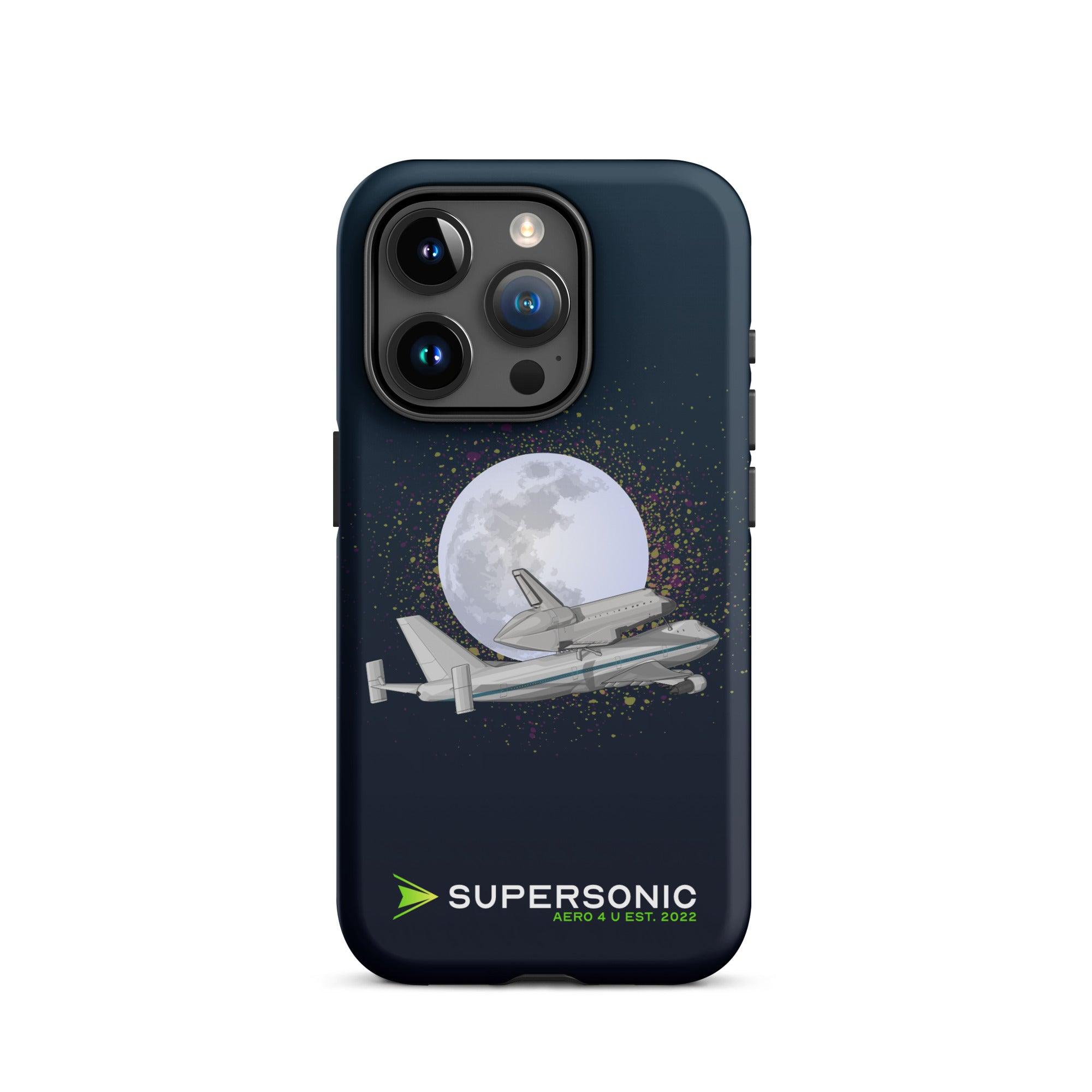 Aviation FIRST CLASS iPhone Hülle - Boeing 747 NASA - Space Shuttle Edition iPhone 15 Pro für Piloten, Crews, Kinder & Planespotter made by SUPERSONIC aero 4U