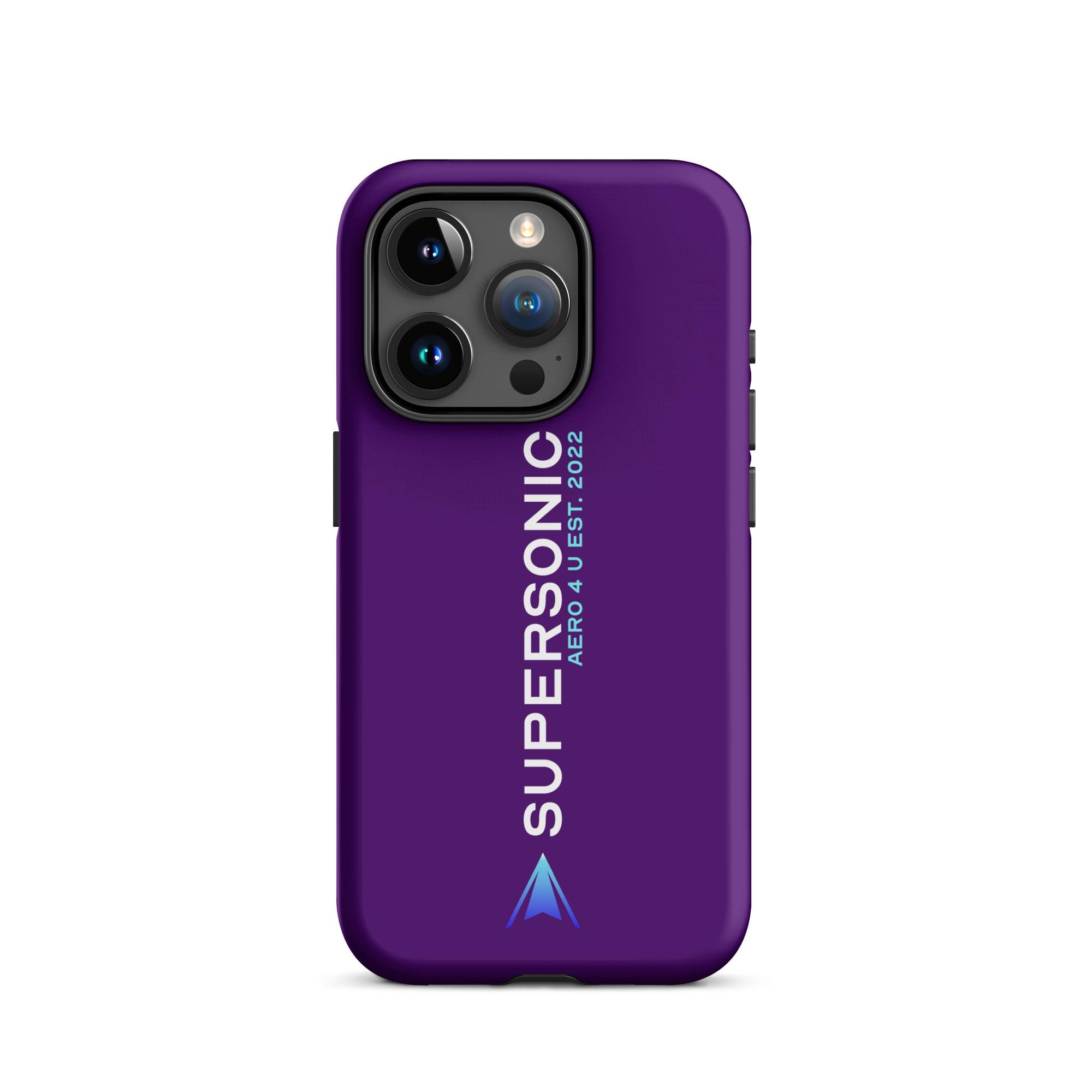 Aviation FIRST CLASS iPhone Schutzhülle - Supersonic Edition lila | Pilot Case iPhone 15 Pro für Piloten, Crews, Kinder & Planespotter made by SUPERSONIC aero 4U