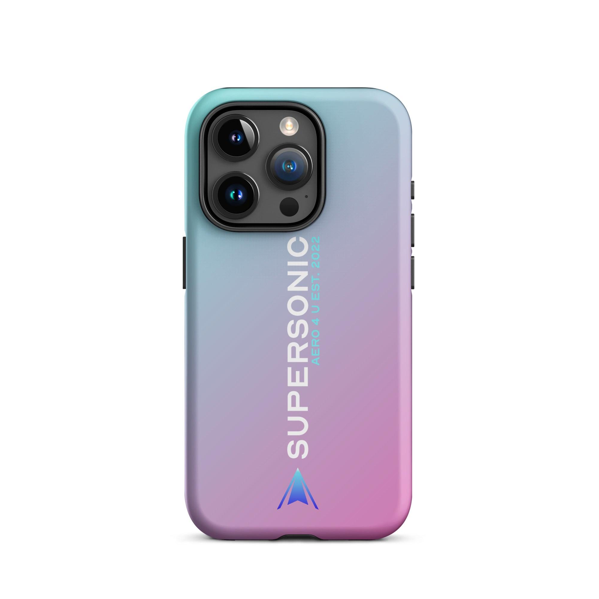 Aviation FIRST CLASS iPhone Hülle - Supersonic Edition Gradient | Airline Case iPhone 15 Pro für Piloten, Crews, Kinder & Planespotter made by SUPERSONIC aero 4U