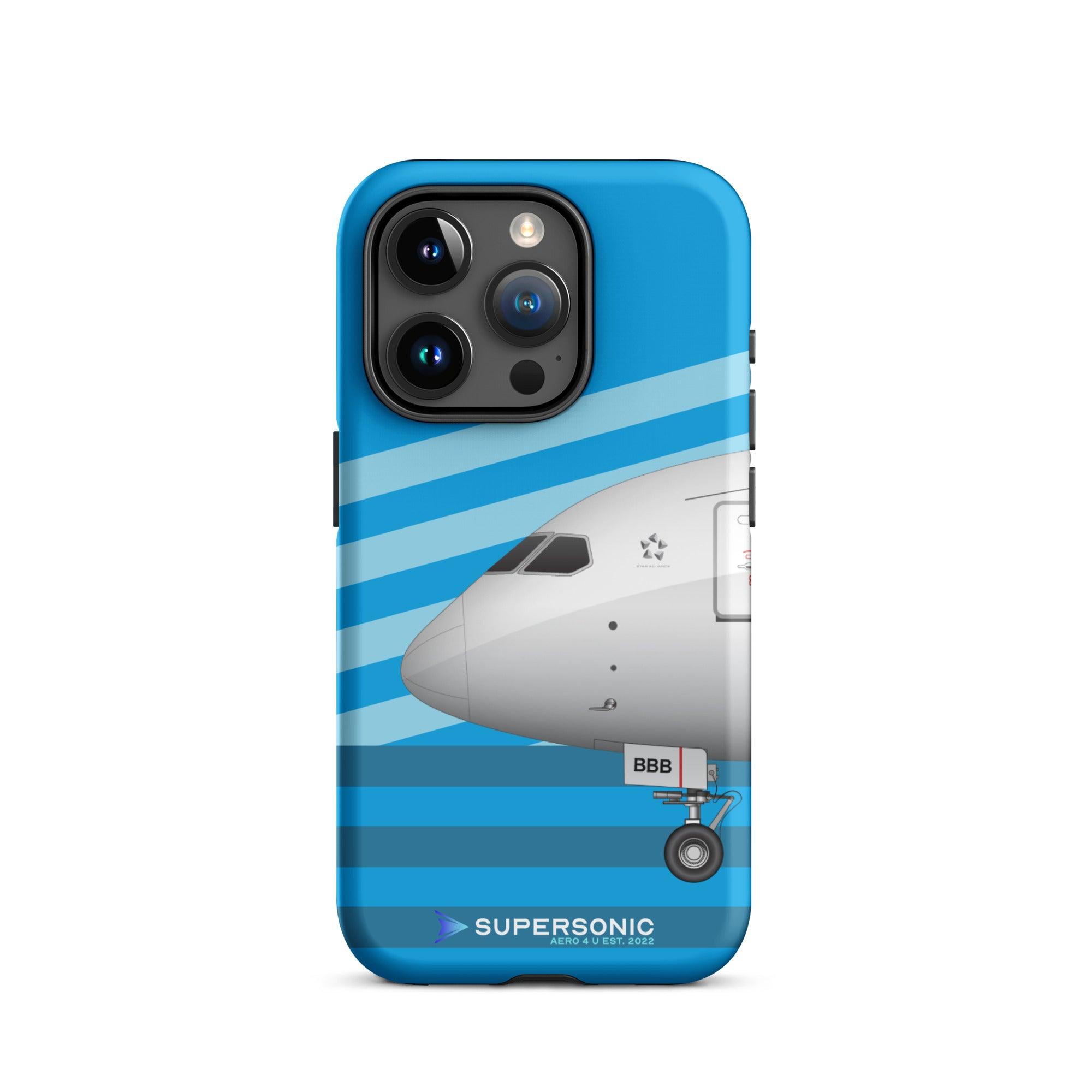 Aviation FIRST CLASS iPhone Hülle - Boeing 787 Dreamliner AMS Edition | Boeinglovers iPhone 15 Pro für Piloten, Crews, Kinder & Planespotter made by SUPERSONIC aero 4U