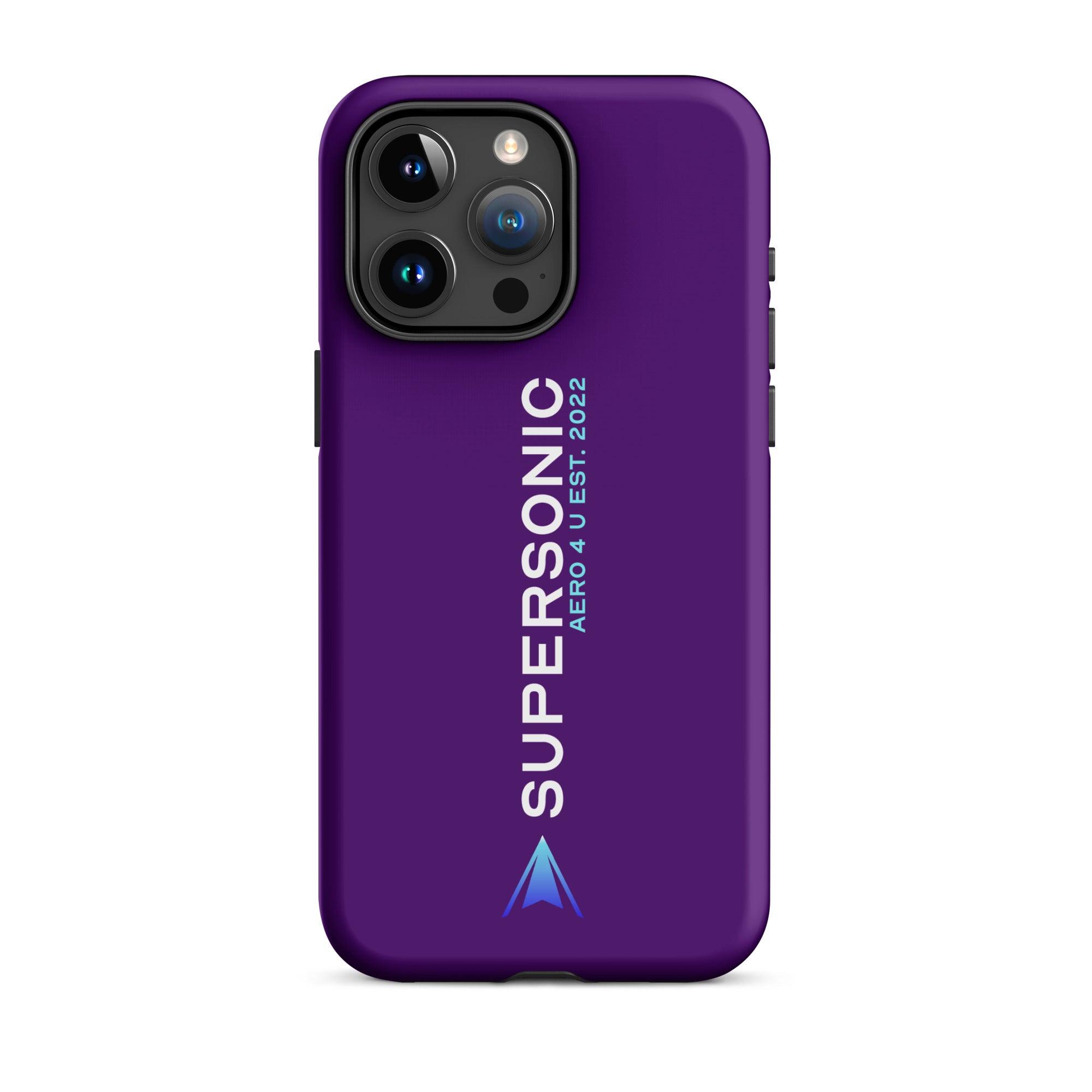 Aviation FIRST CLASS iPhone Schutzhülle - Supersonic Edition lila | Pilot Case iPhone 15 Pro Max für Piloten, Crews, Kinder & Planespotter made by SUPERSONIC aero 4U