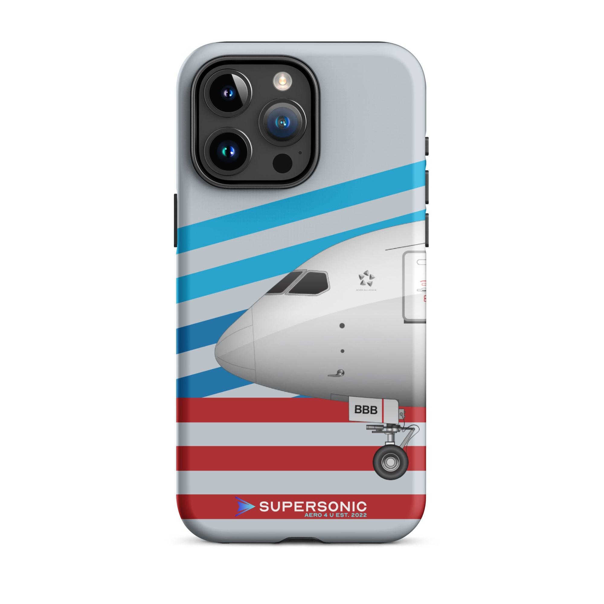 Aviation FIRST CLASS iPhone Schutzhülle - Boeing 787 USA Edition | Premium Aviation Case iPhone 15 Pro Max für Piloten, Crews, Kinder & Planespotter made by SUPERSONIC aero 4U