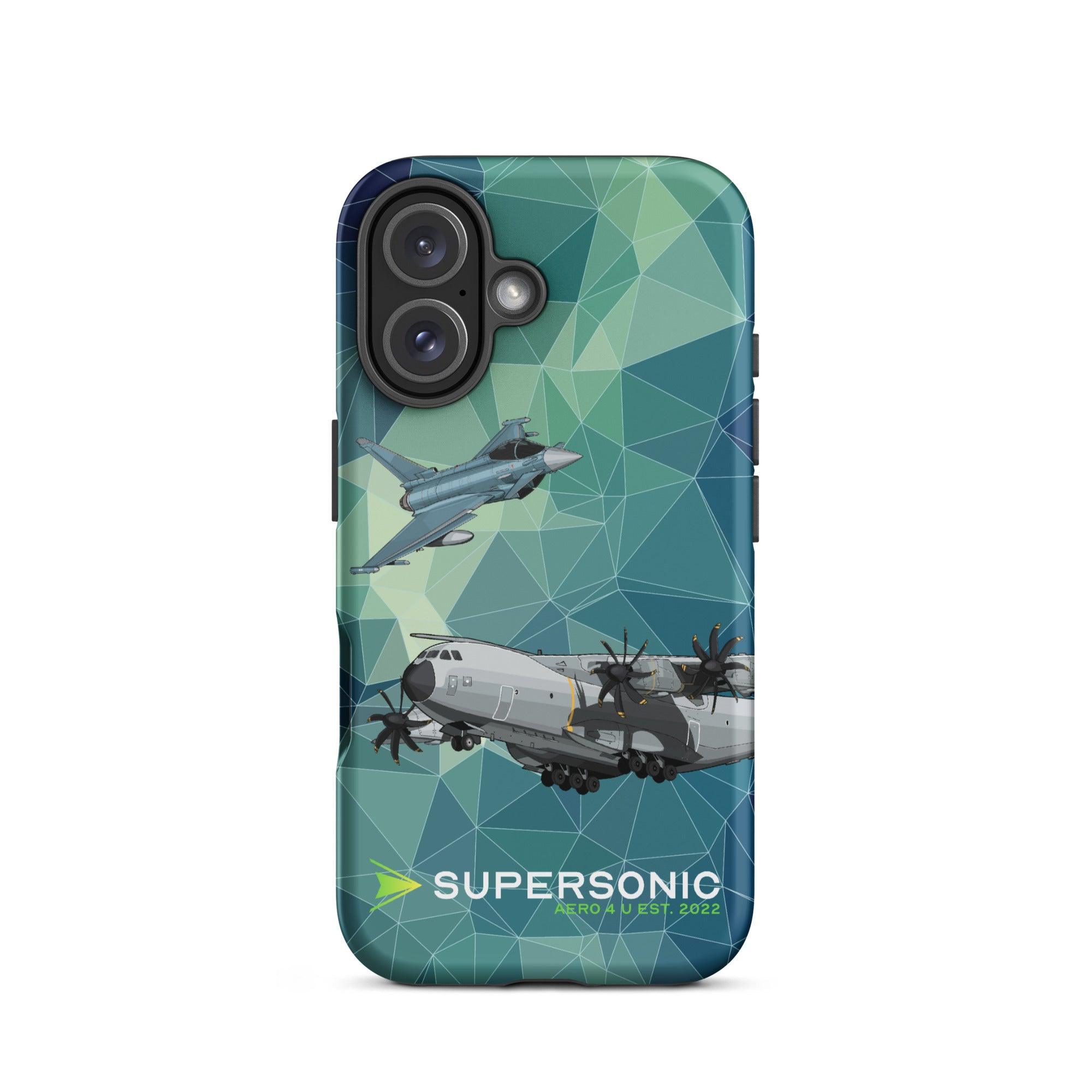 Aviation A400M & Eurofighter iPhone Hülle - Luftwaffe Edition | für Jet Piloten iPhone 16 für Piloten, Crews, Kinder & Planespotter made by SUPERSONIC aero 4U