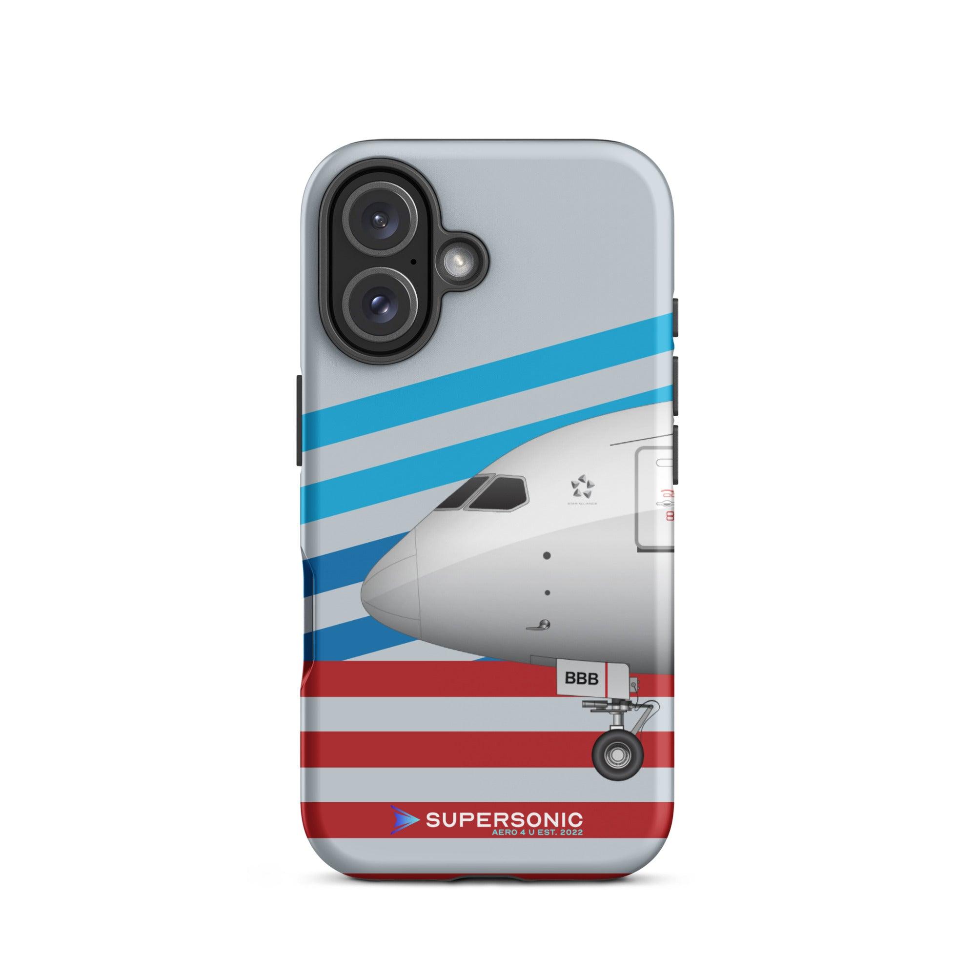 Aviation FIRST CLASS iPhone Schutzhülle - Boeing 787 USA Edition | Premium Aviation Case iPhone 16 für Piloten, Crews, Kinder & Planespotter made by SUPERSONIC aero 4U
