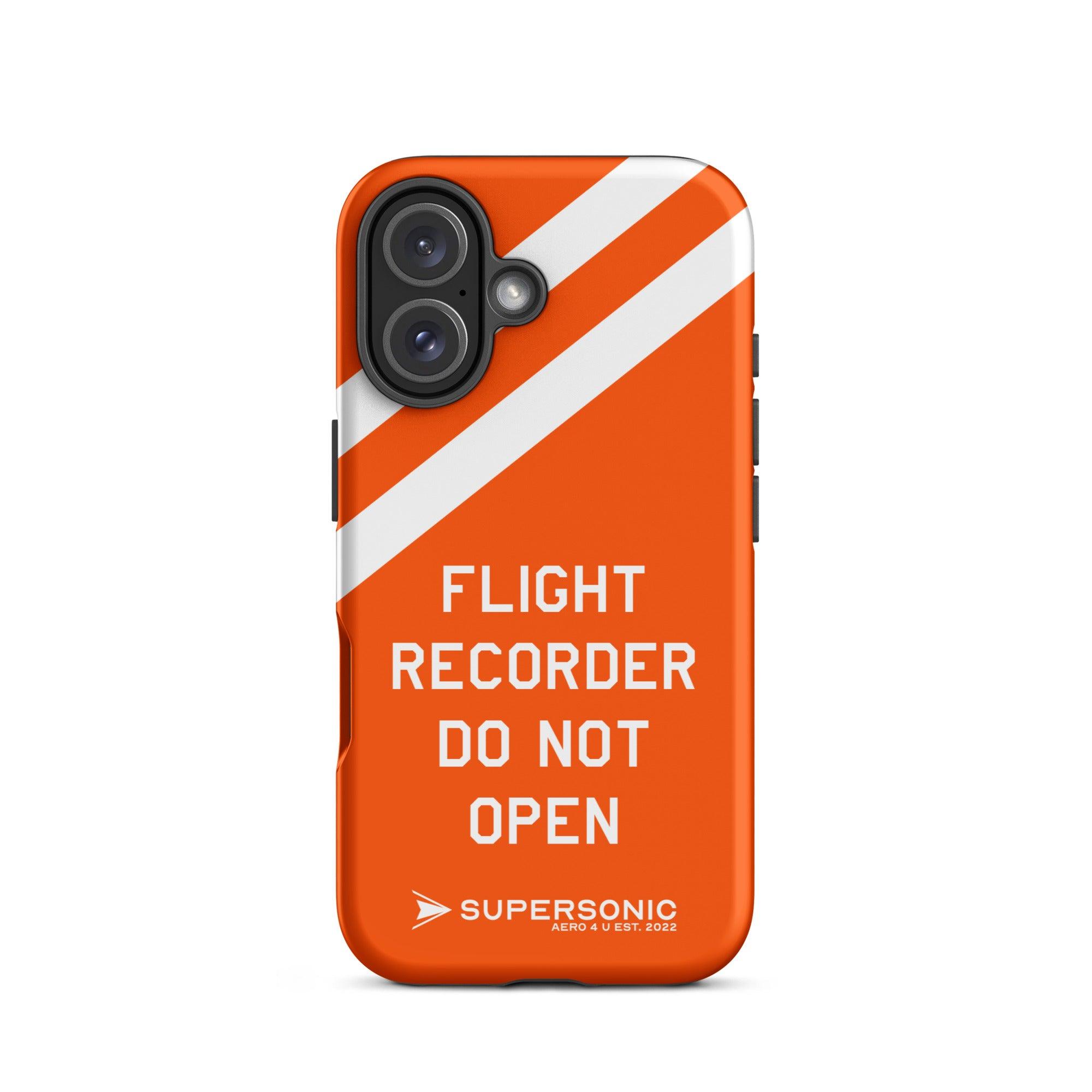 Aviation FIRST CLASS iPhone Schutzhülle - Flight Recorder Edition | Premium Aviation Case iPhone 16 für Piloten, Crews, Kinder & Planespotter made by SUPERSONIC aero 4U
