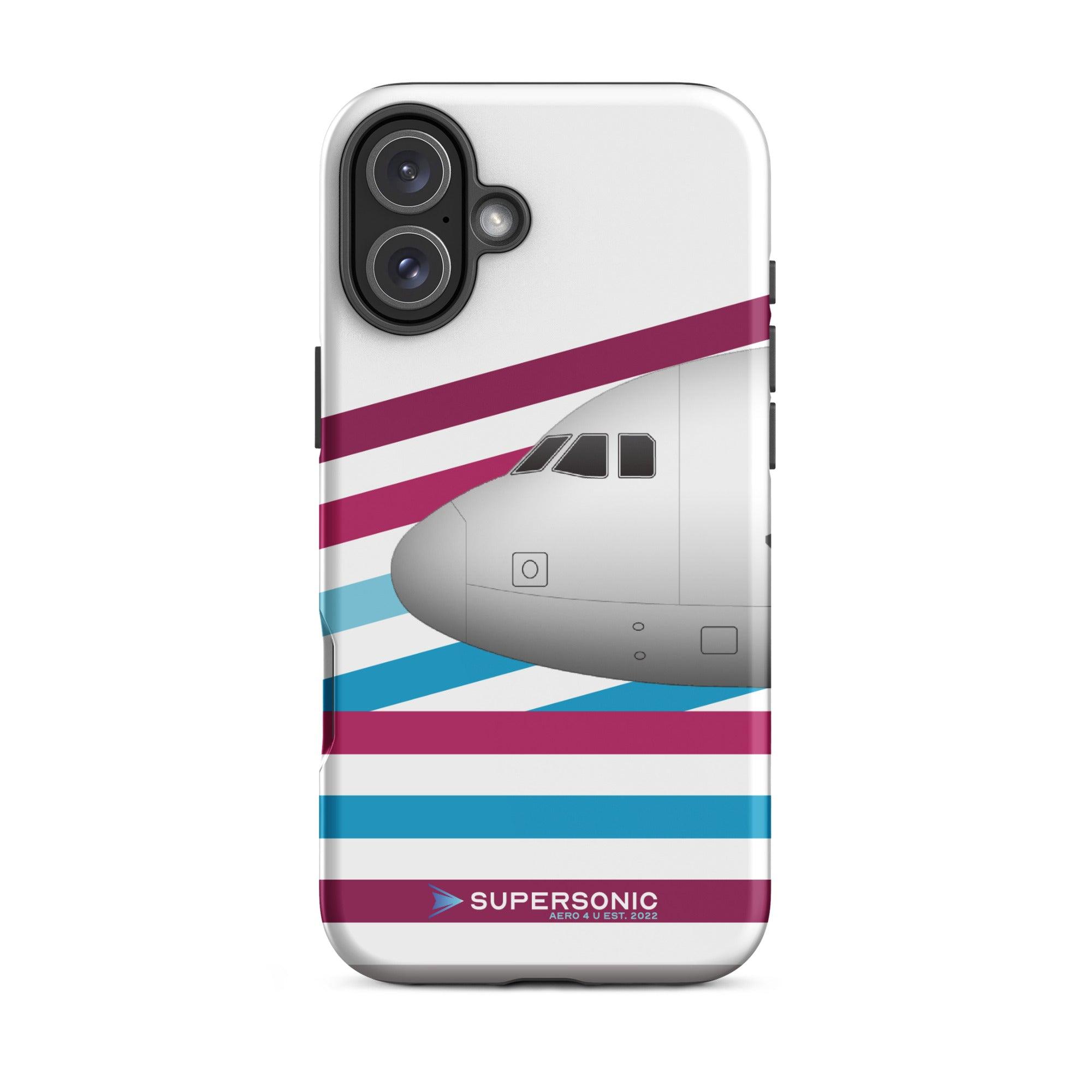 Aviation FIRST CLASS iPhone Hülle - Airbus A320 DUS Edition | Airline Case iPhone 16 Plus für Piloten, Crews, Kinder & Planespotter made by SUPERSONIC aero 4U