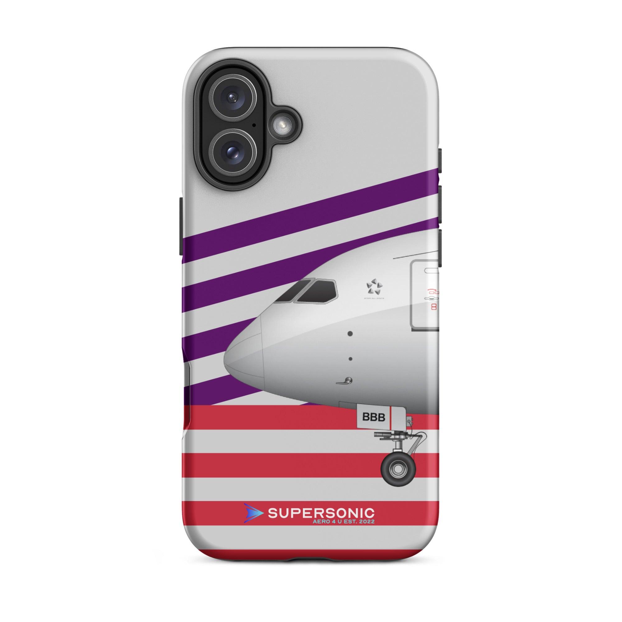 Aviation FIRST CLASS iPhone Hülle - Boeing 787 Virgin Edition | Premium Aviation Case iPhone 16 Plus für Piloten, Crews, Kinder & Planespotter made by SUPERSONIC aero 4U