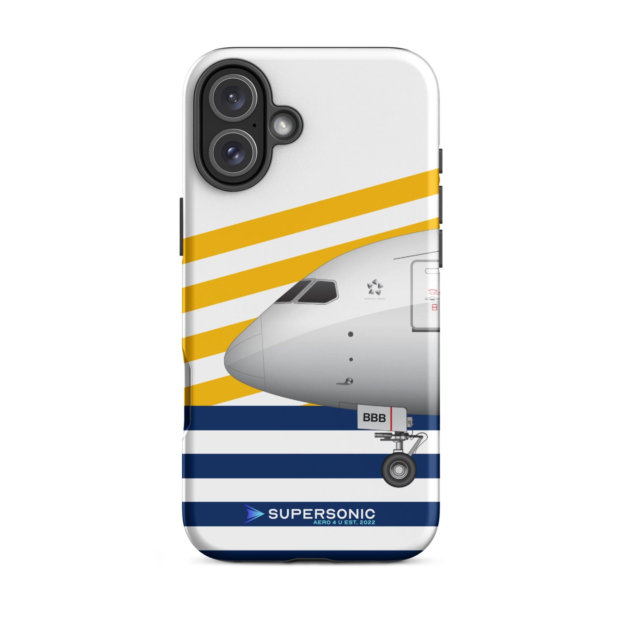 Aviation FIRST CLASS iPhone Hülle - Boeing 787 Dreamliner FRA Edition iPhone 16 Plus für Piloten, Crews, Kinder & Planespotter made by SUPERSONIC aero 4U