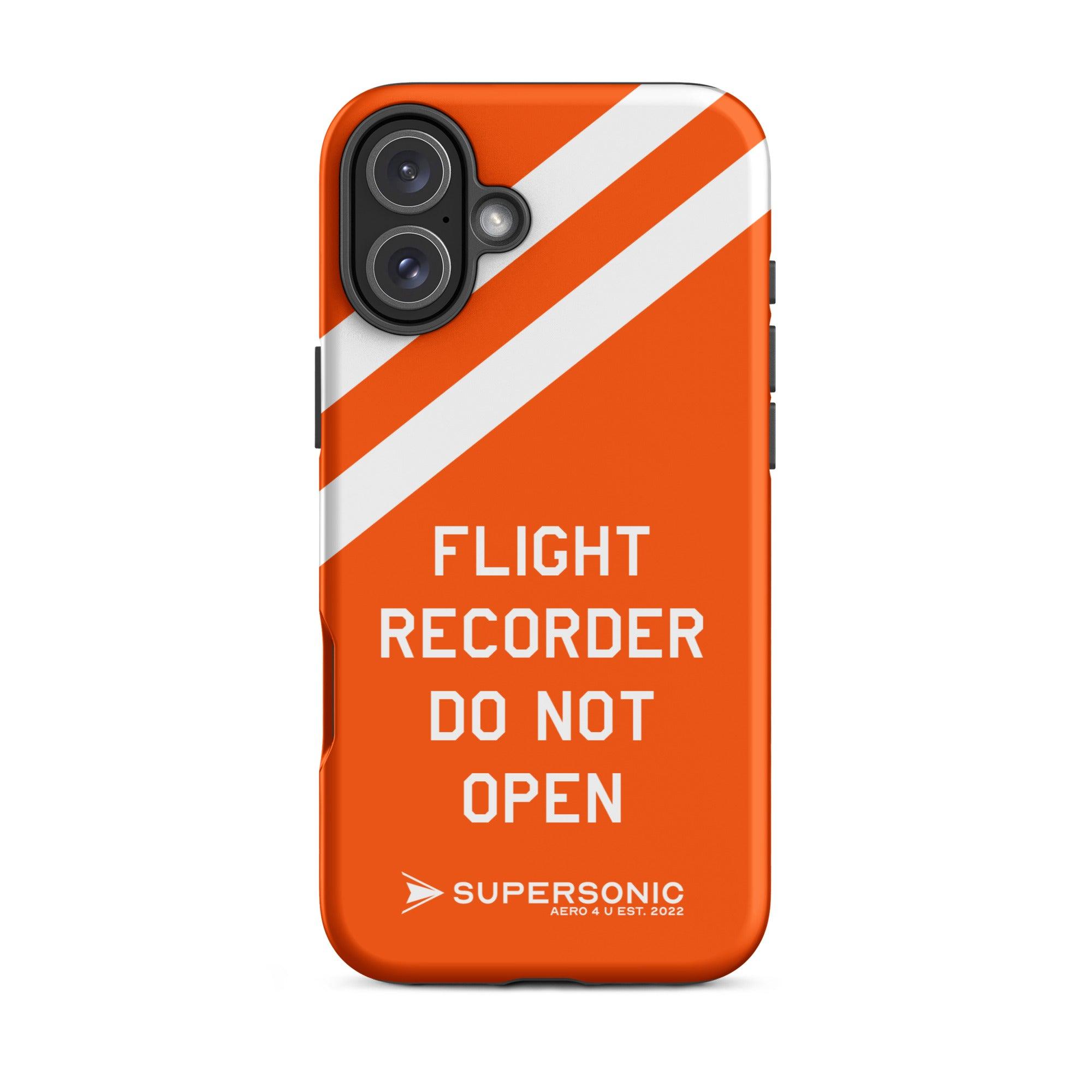 Aviation FIRST CLASS iPhone Schutzhülle - Flight Recorder Edition | Premium Aviation Case iPhone 16 Plus für Piloten, Crews, Kinder & Planespotter made by SUPERSONIC aero 4U
