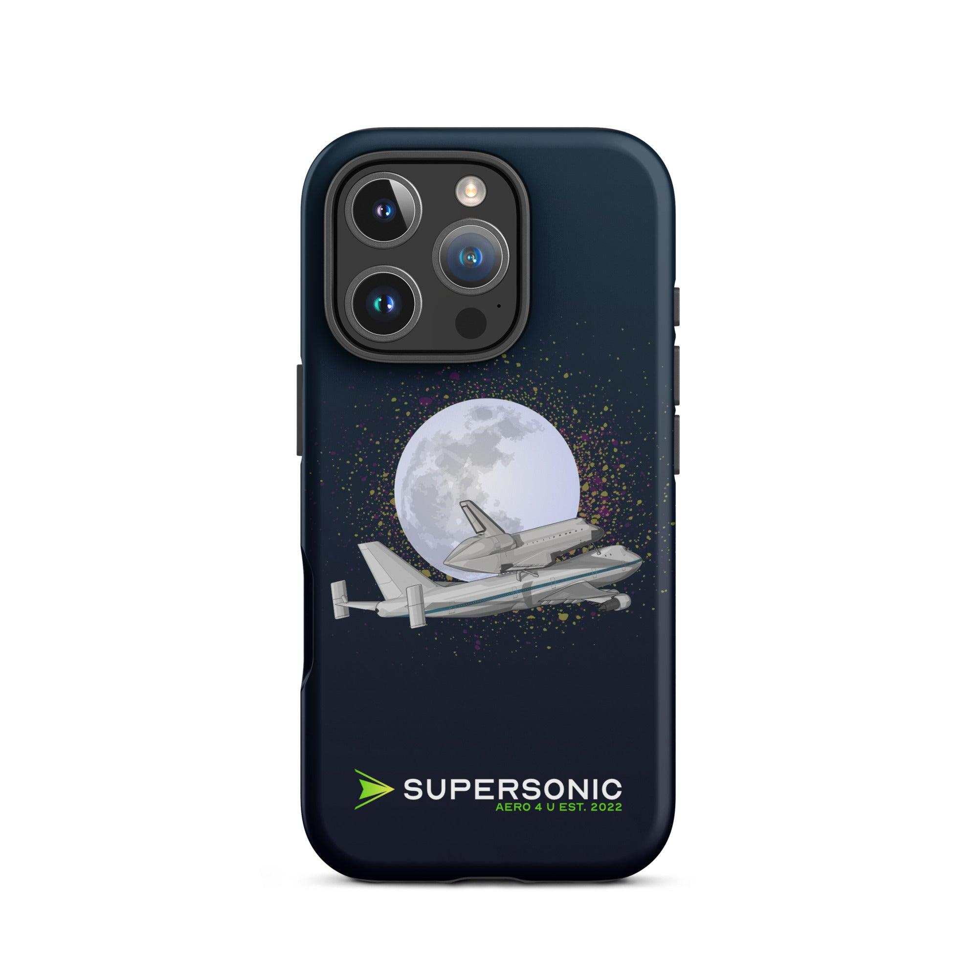 Aviation FIRST CLASS iPhone Hülle - Boeing 747 NASA - Space Shuttle Edition iPhone 16 Pro für Piloten, Crews, Kinder & Planespotter made by SUPERSONIC aero 4U
