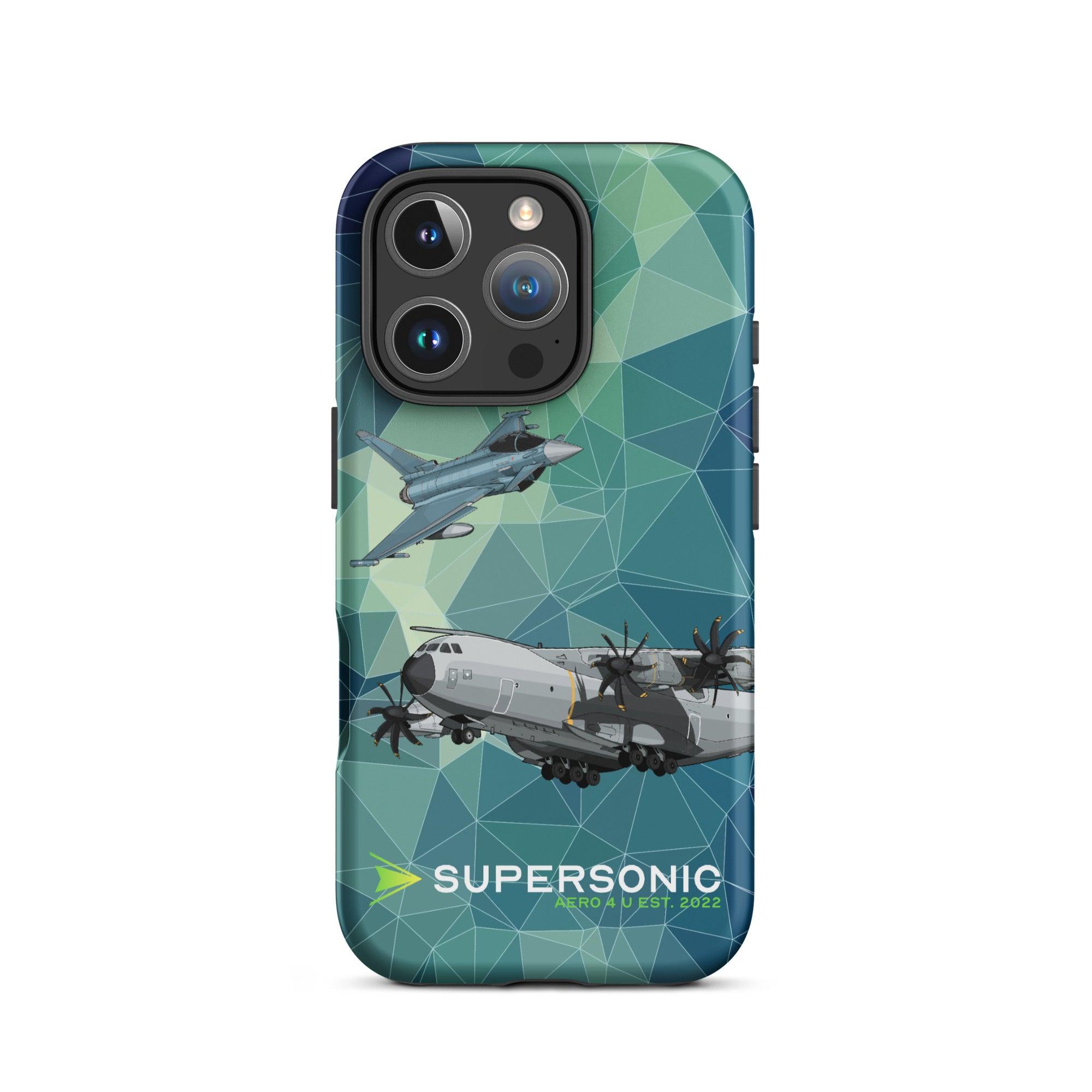 Aviation A400M & Eurofighter iPhone Hülle - Luftwaffe Edition | für Jet Piloten iPhone 16 Pro für Piloten, Crews, Kinder & Planespotter made by SUPERSONIC aero 4U