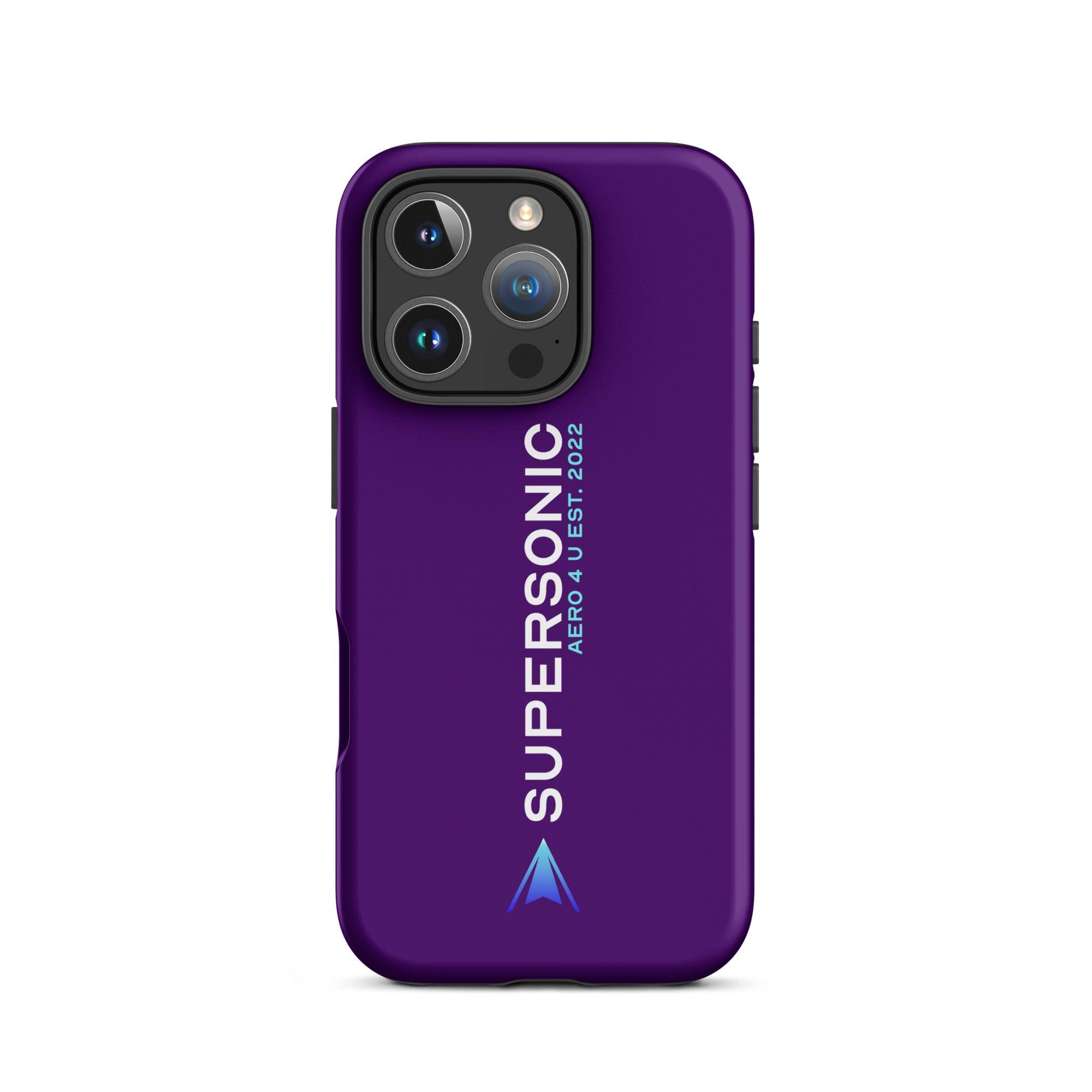 Aviation FIRST CLASS iPhone Schutzhülle - Supersonic Edition lila | Pilot Case iPhone 16 Pro für Piloten, Crews, Kinder & Planespotter made by SUPERSONIC aero 4U