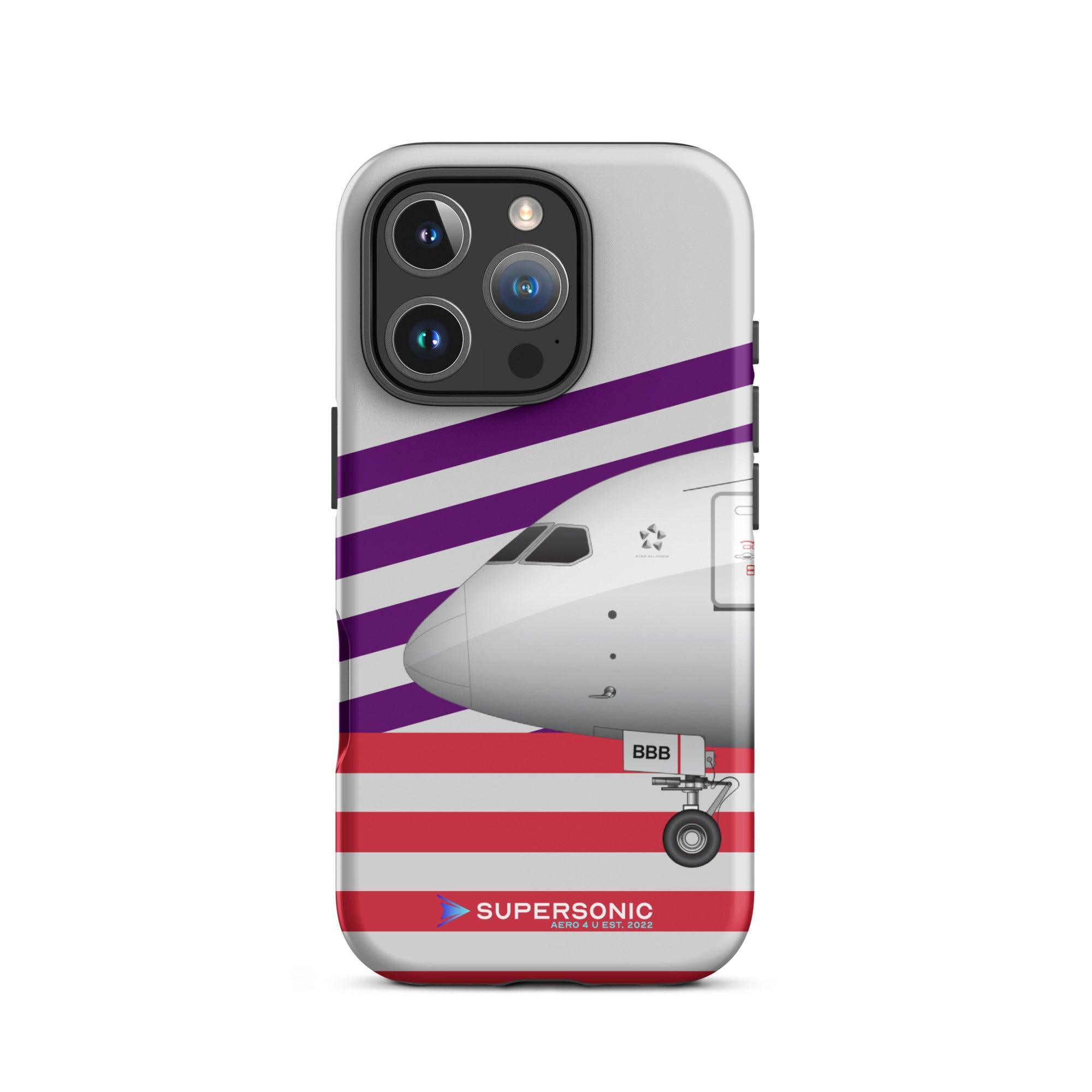 Aviation FIRST CLASS iPhone Hülle - Boeing 787 Virgin Edition | Premium Aviation Case iPhone 16 Pro für Piloten, Crews, Kinder & Planespotter made by SUPERSONIC aero 4U