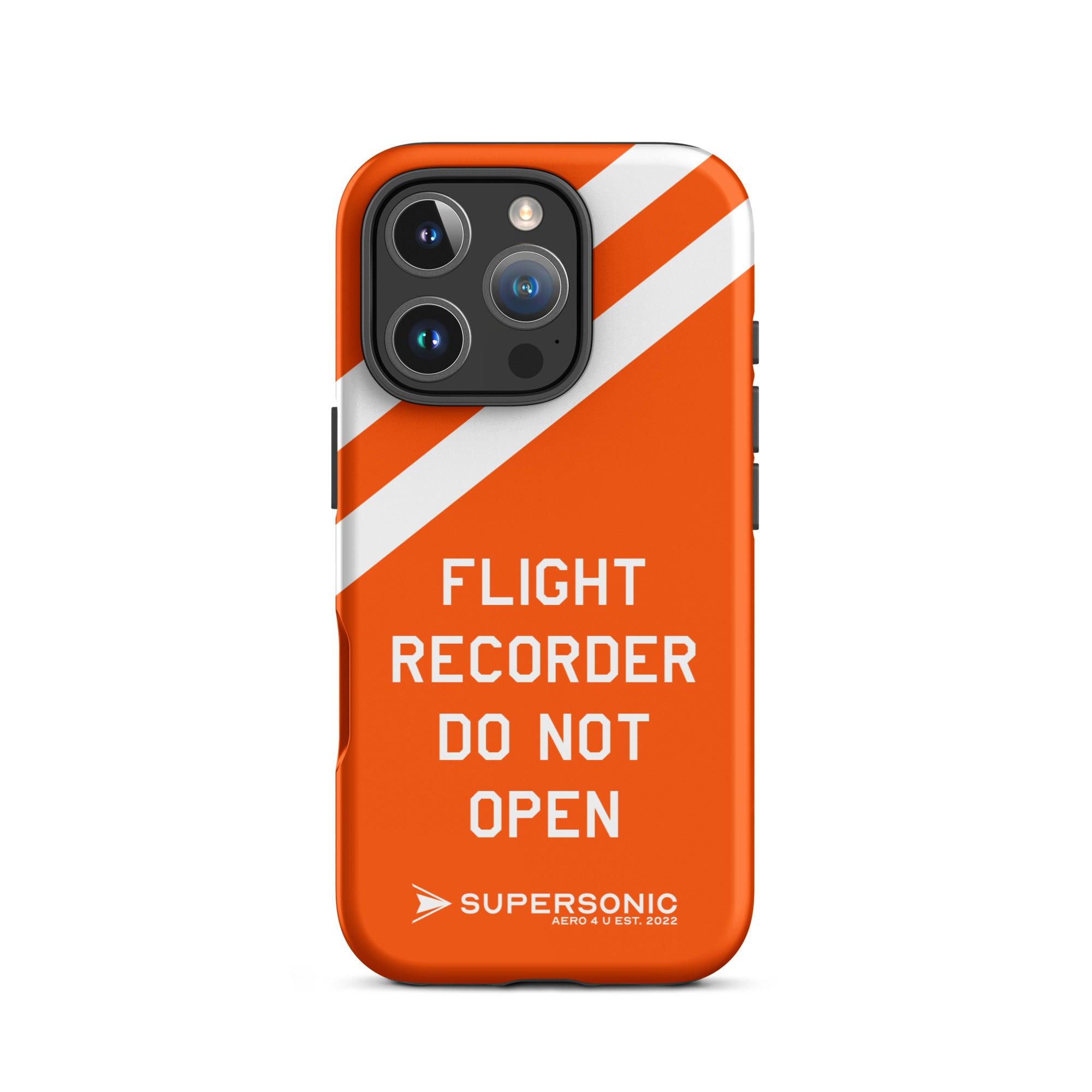 Aviation FIRST CLASS iPhone Schutzhülle - Flight Recorder Edition | Premium Aviation Case iPhone 16 Pro für Piloten, Crews, Kinder & Planespotter made by SUPERSONIC aero 4U