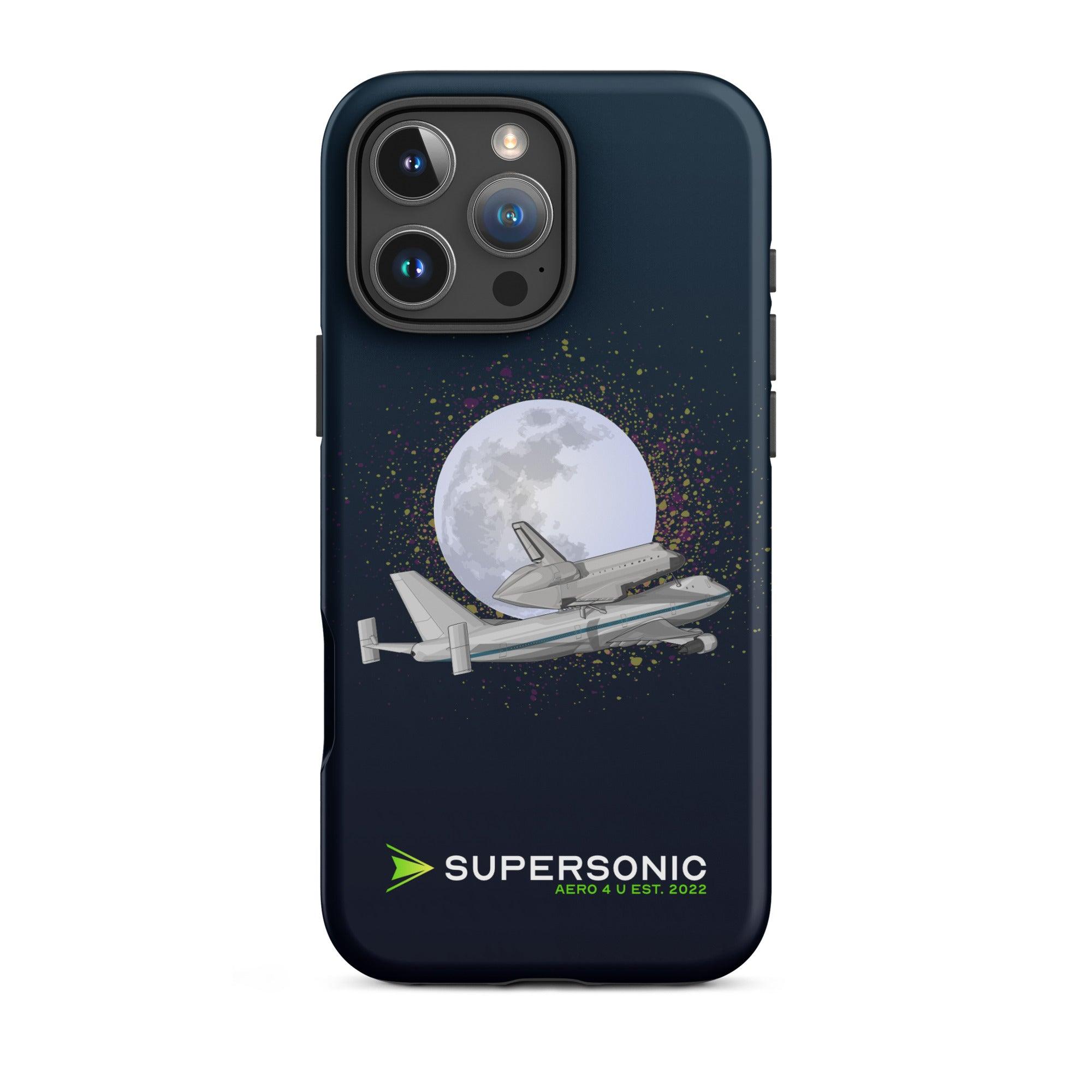 Aviation FIRST CLASS iPhone Hülle - Boeing 747 NASA - Space Shuttle Edition iPhone 16 Pro Max für Piloten, Crews, Kinder & Planespotter made by SUPERSONIC aero 4U
