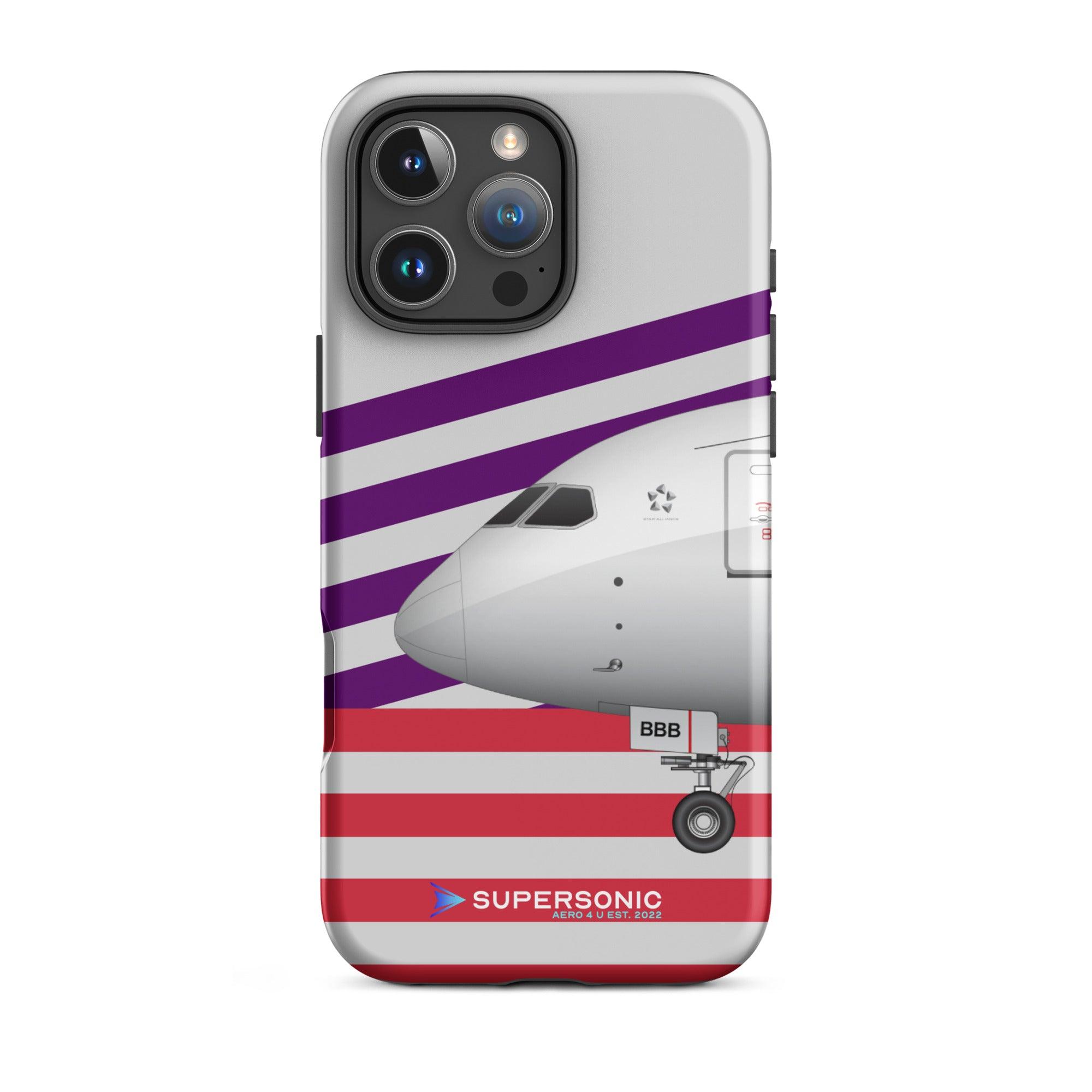 Aviation FIRST CLASS iPhone Hülle - Boeing 787 Virgin Edition | Premium Aviation Case iPhone 16 Pro Max für Piloten, Crews, Kinder & Planespotter made by SUPERSONIC aero 4U