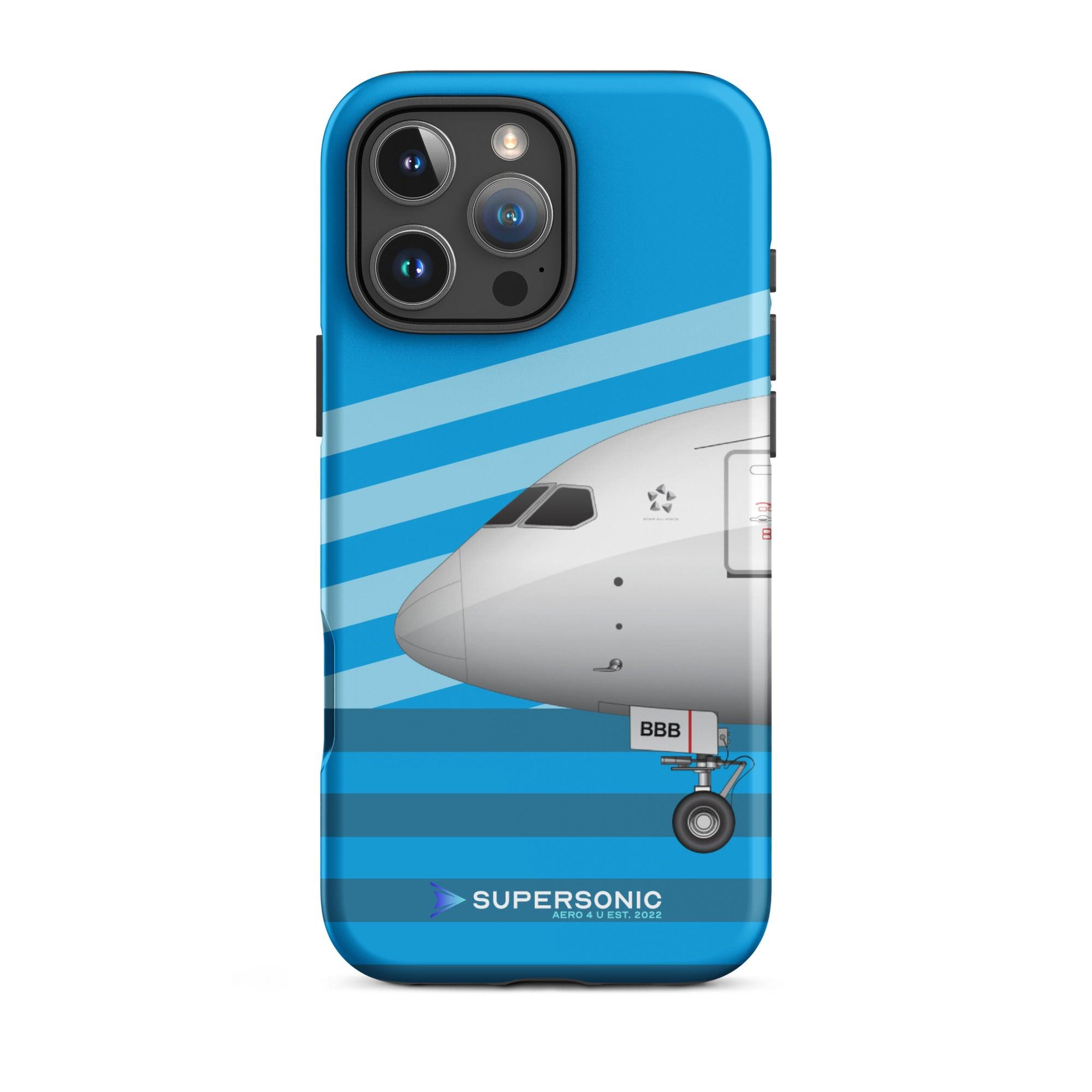 Aviation FIRST CLASS iPhone Hülle - Boeing 787 Dreamliner AMS Edition | Boeinglovers iPhone 16 Pro Max für Piloten, Crews, Kinder & Planespotter made by SUPERSONIC aero 4U