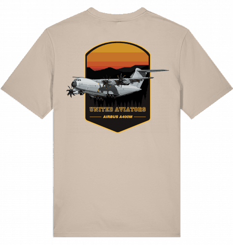 Aviation Flugzeug T-Shirt "United Aviators Airbus A400M" Military Transporter Desert Dust für Piloten, Crews, Kinder & Planespotter made by SUPERSONIC aero 4U