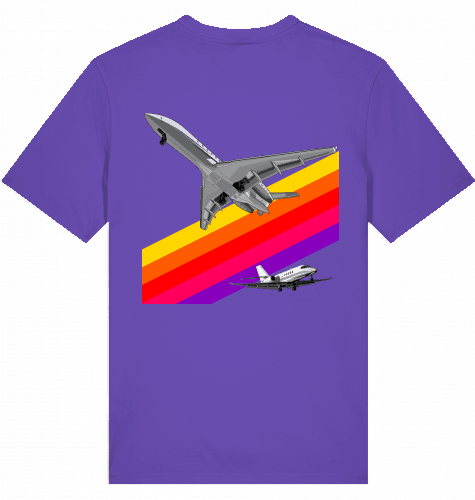 Aviation Flugzeug T-Shirt im VHS Style der 80er mit Businessjet Purple Love für Piloten, Crews, Kinder & Planespotter made by SUPERSONIC aero 4U