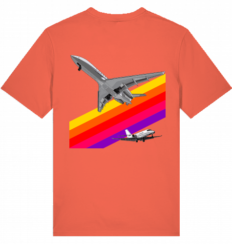 Aviation Flugzeug T-Shirt im VHS Style der 80er mit Businessjet Fiesta für Piloten, Crews, Kinder & Planespotter made by SUPERSONIC aero 4U