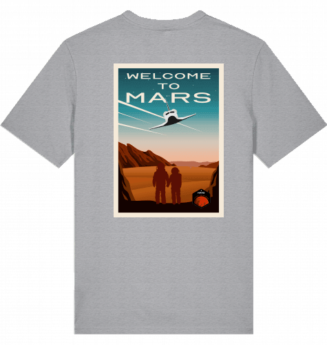 Aviation Space Exploration T-Shirt "Welcome to Mars" Mid Heather Grey für Piloten, Crews, Kinder & Planespotter made by SUPERSONIC aero 4U