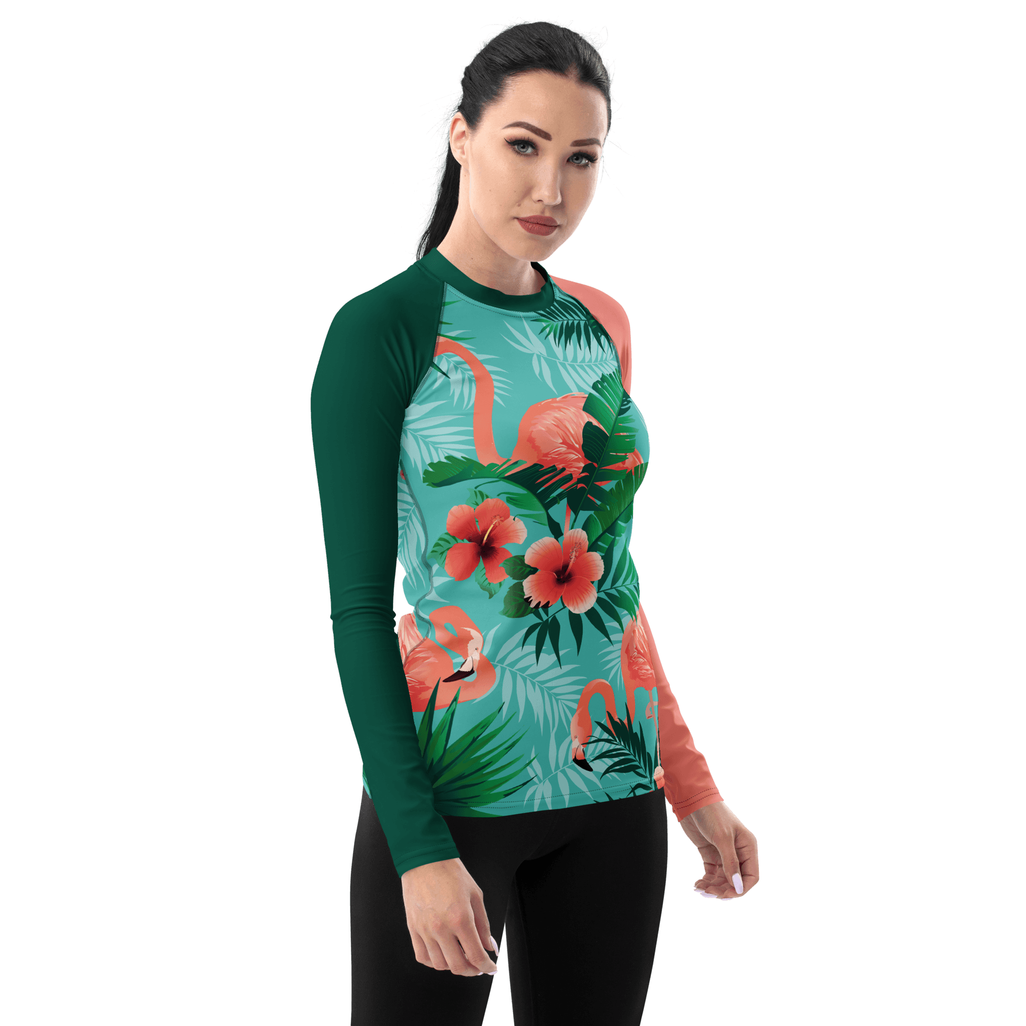 Aviation WOMEN Schwimm- & Sonnenschutz Shirt "Carribean Summer" AOP All Over Print für Piloten, Crews, Kinder & Planespotter made by SUPERSONIC aero 4U