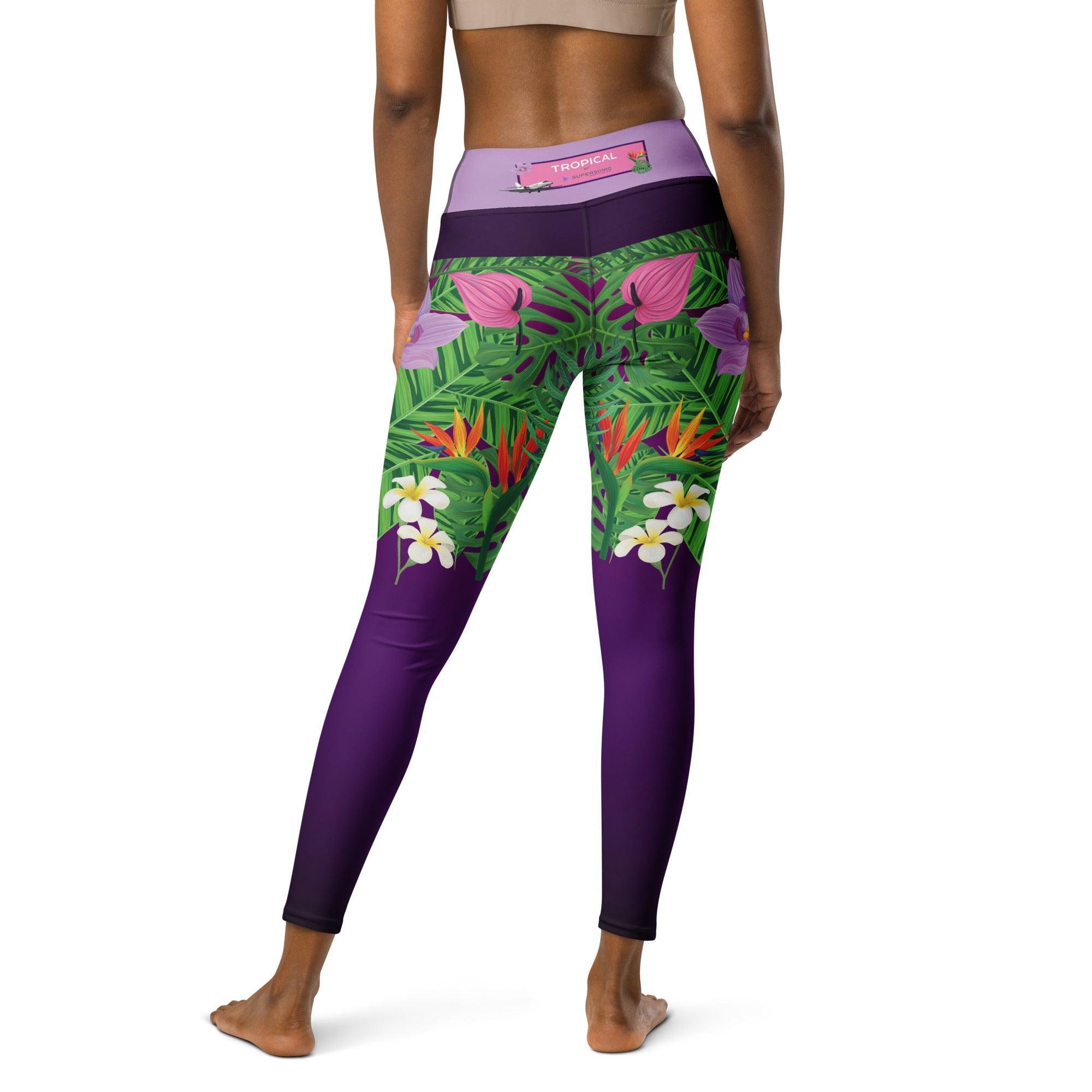 Aviation Yoga Leggings "Tropical" für Piloten, Crews, Kinder & Planespotter made by SUPERSONIC aero 4U