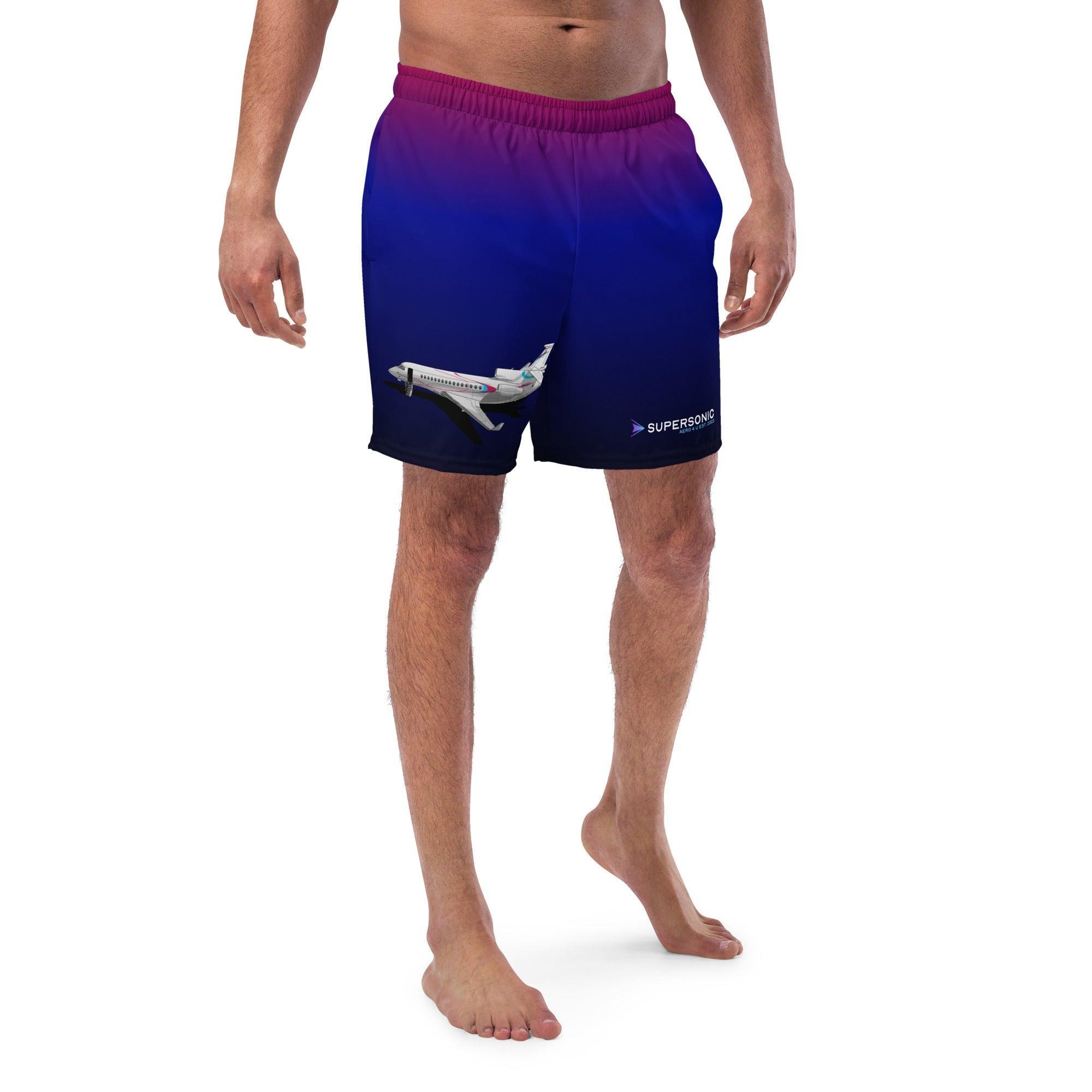 Aviation Badeshorts "Falcon Business Jet" 6XL für Piloten, Crews, Kinder & Planespotter made by SUPERSONIC aero 4U