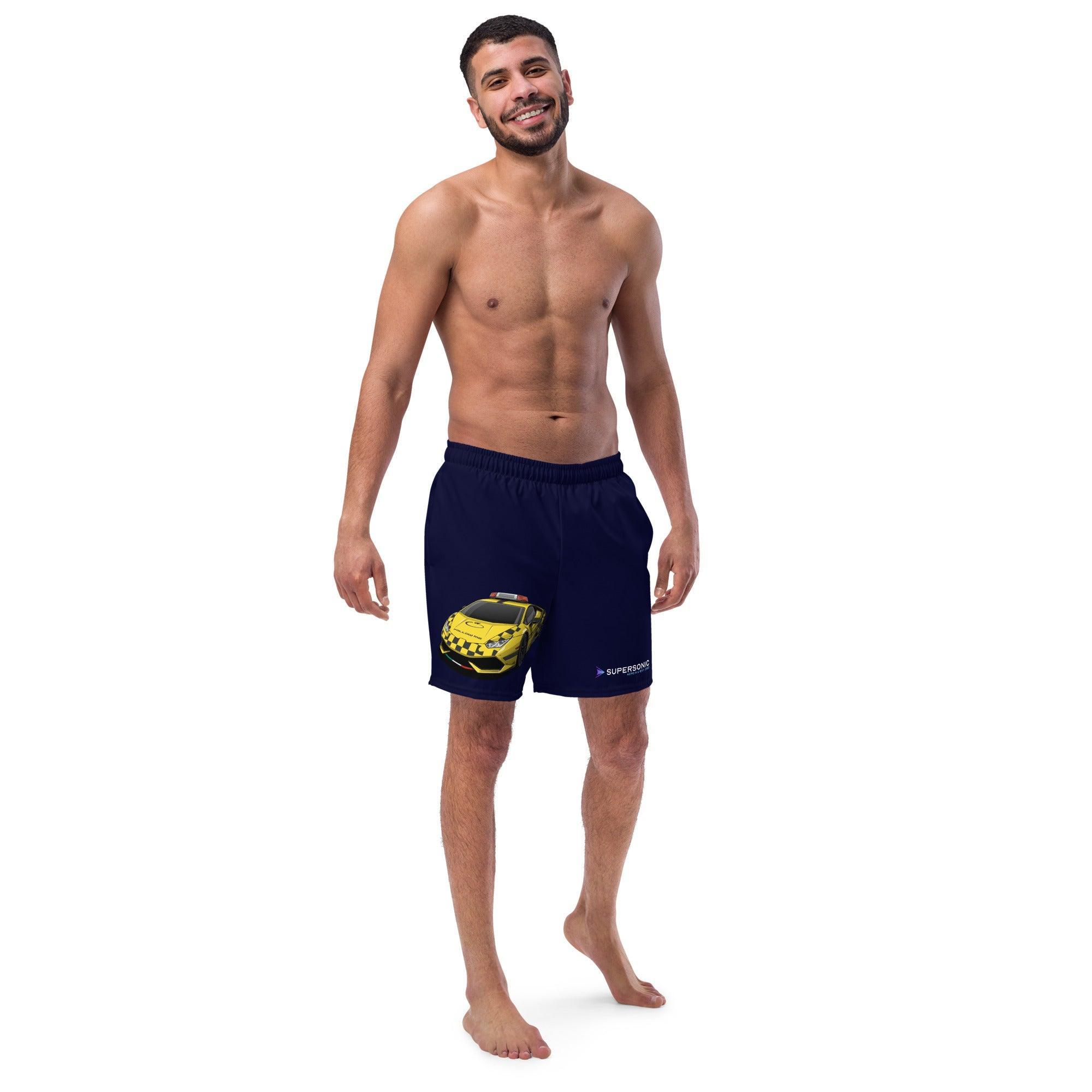 Aviation Badeshorts "Follow Me Supercar" für Piloten, Crews, Kinder & Planespotter made by SUPERSONIC aero 4U