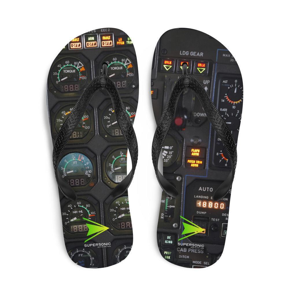 Aviation Flip-Flops "Cockpit View" für Piloten, Crews, Kinder & Planespotter made by SUPERSONIC aero 4U
