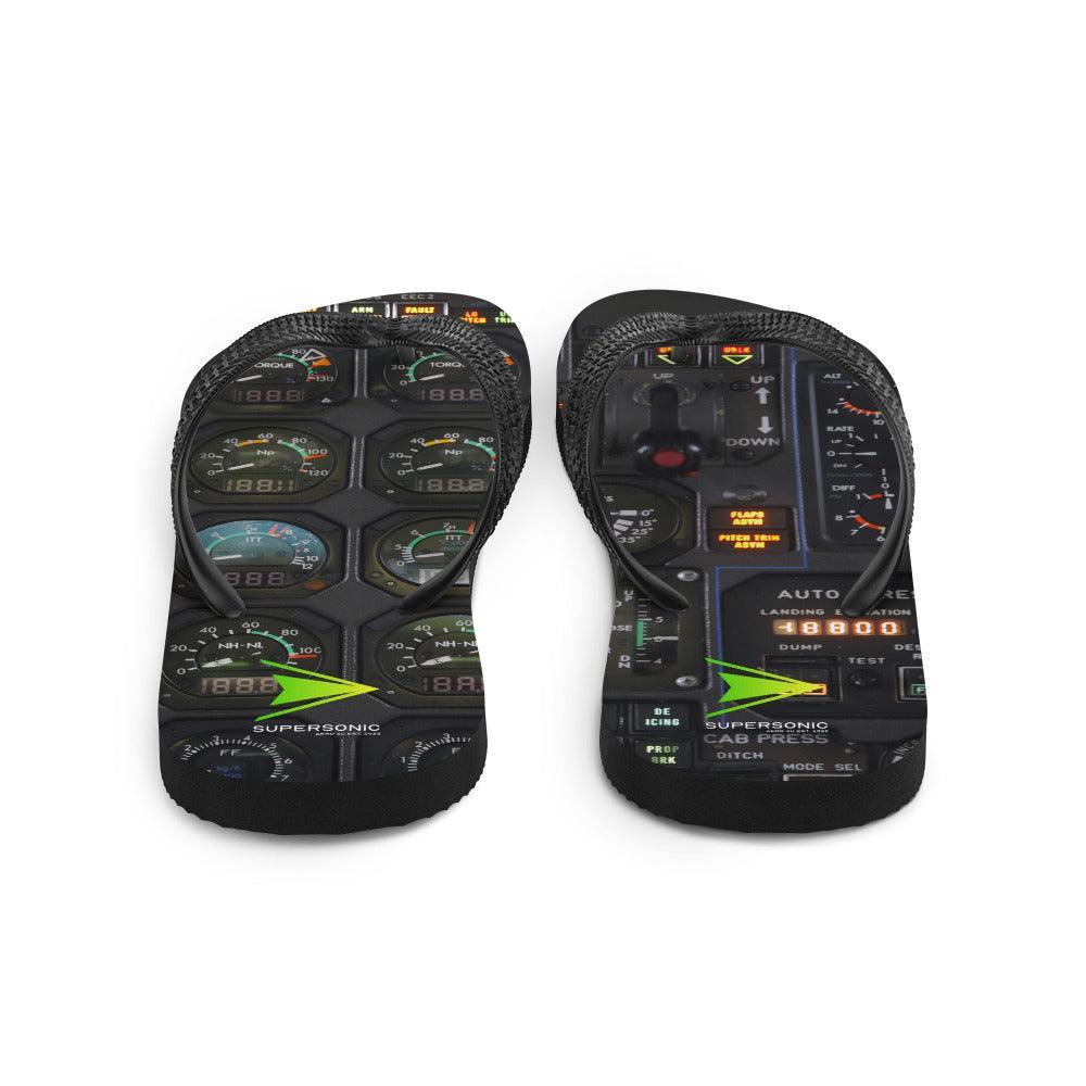 Aviation Flip-Flops "Cockpit View" für Piloten, Crews, Kinder & Planespotter made by SUPERSONIC aero 4U