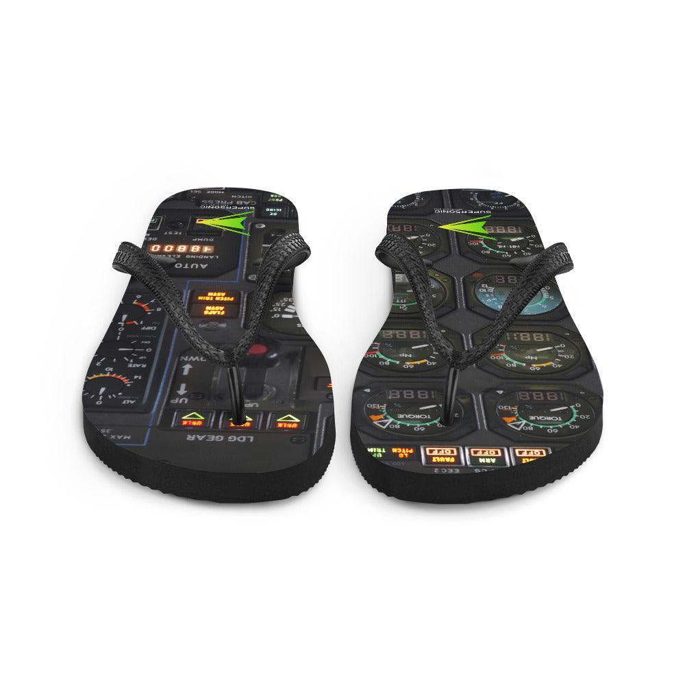 Aviation Flip-Flops "Cockpit View" für Piloten, Crews, Kinder & Planespotter made by SUPERSONIC aero 4U