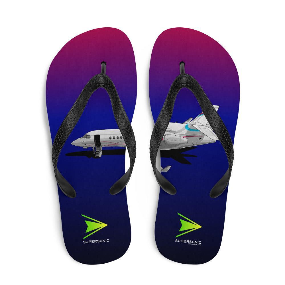 Aviation Flip-Flops "Falcon Businessjet" für Piloten, Crews, Kinder & Planespotter made by SUPERSONIC aero 4U