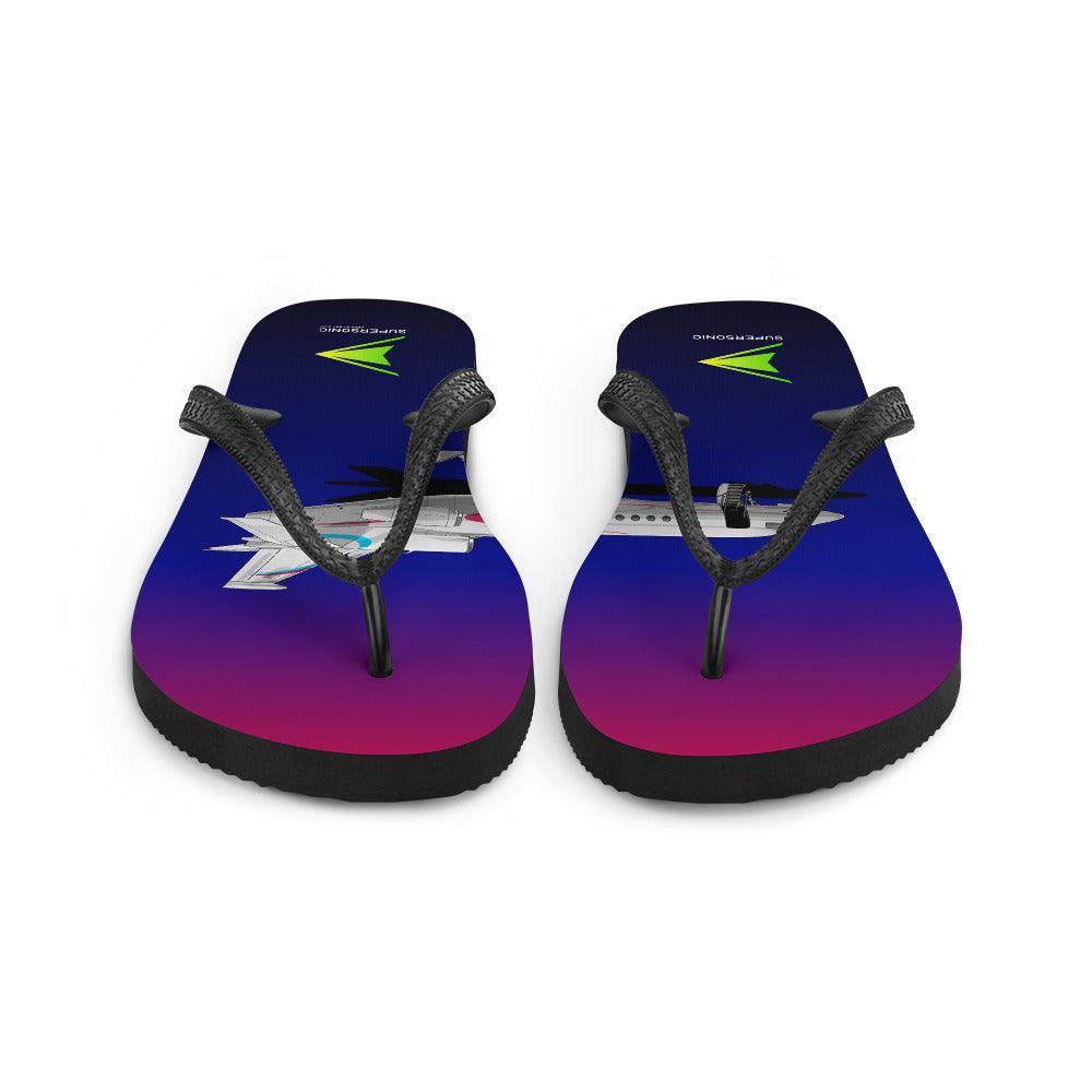 Aviation Flip-Flops "Falcon Businessjet" für Piloten, Crews, Kinder & Planespotter made by SUPERSONIC aero 4U