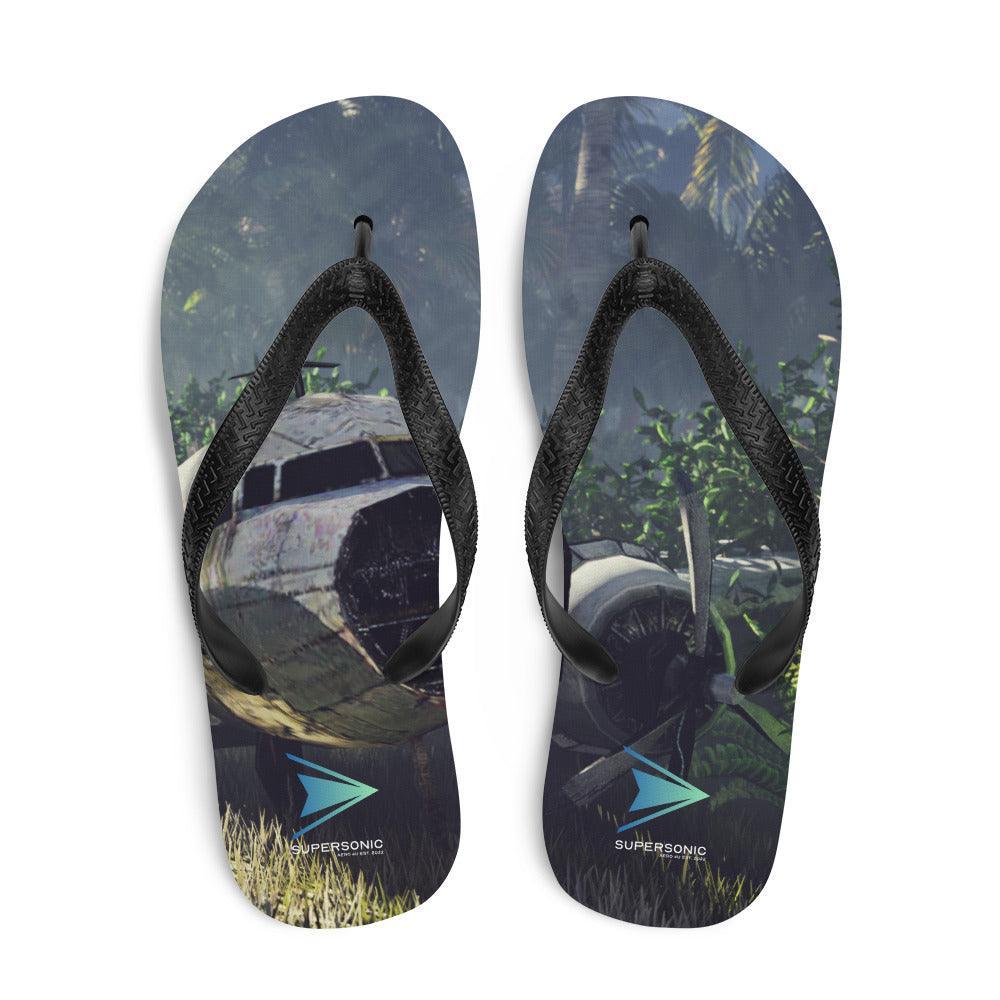 Aviation Flip-Flops "Jungle Crash" für Piloten, Crews, Kinder & Planespotter made by SUPERSONIC aero 4U