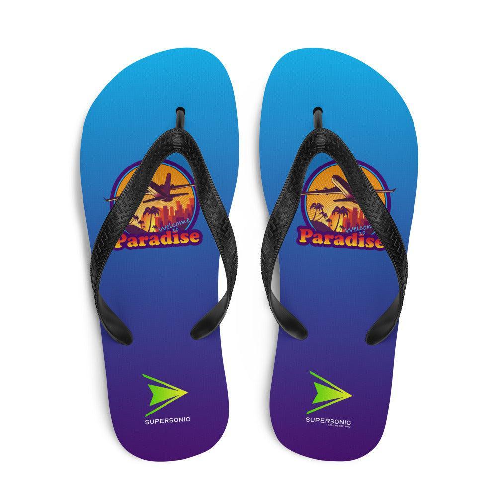 Aviation Flip-Flops "Welcome to Paradise" für Piloten, Crews, Kinder & Planespotter made by SUPERSONIC aero 4U