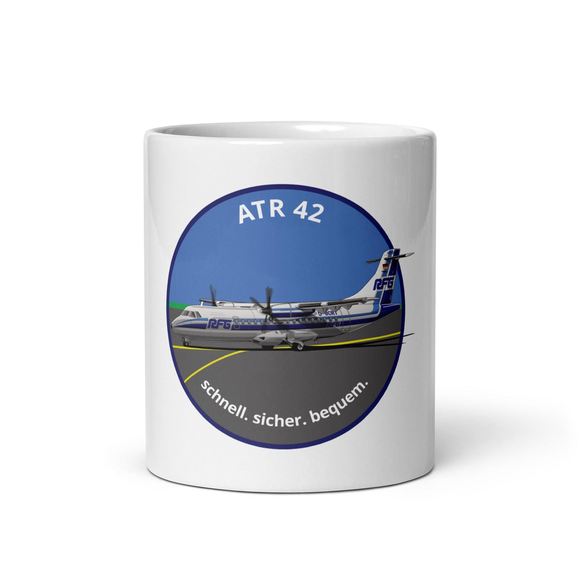Aviation Kaffeebecher "ATR 42 Turboprop RFG EDLW" für Piloten, Crews, Kinder & Planespotter made by SUPERSONIC aero 4U