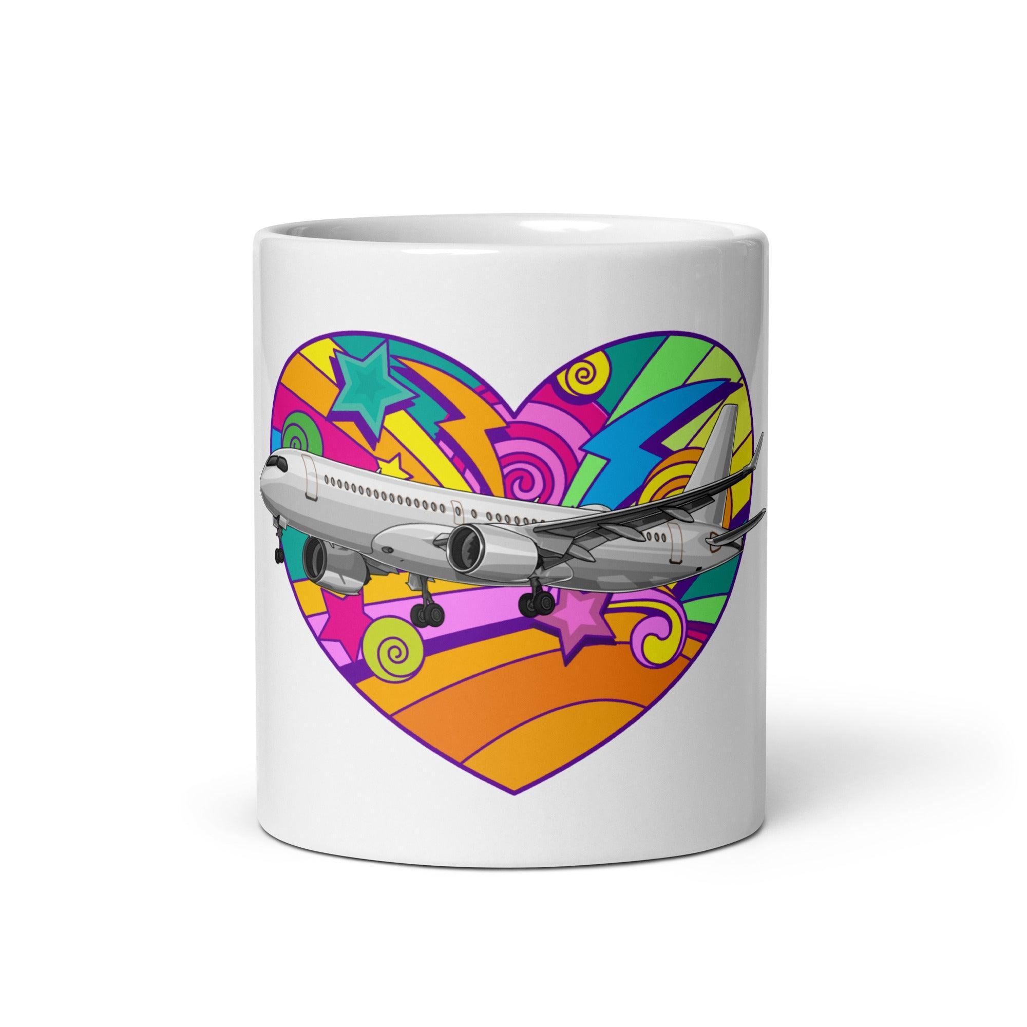 Aviation Kaffeebecher "Love Airbus A220" für Piloten, Crews, Kinder & Planespotter made by SUPERSONIC aero 4U