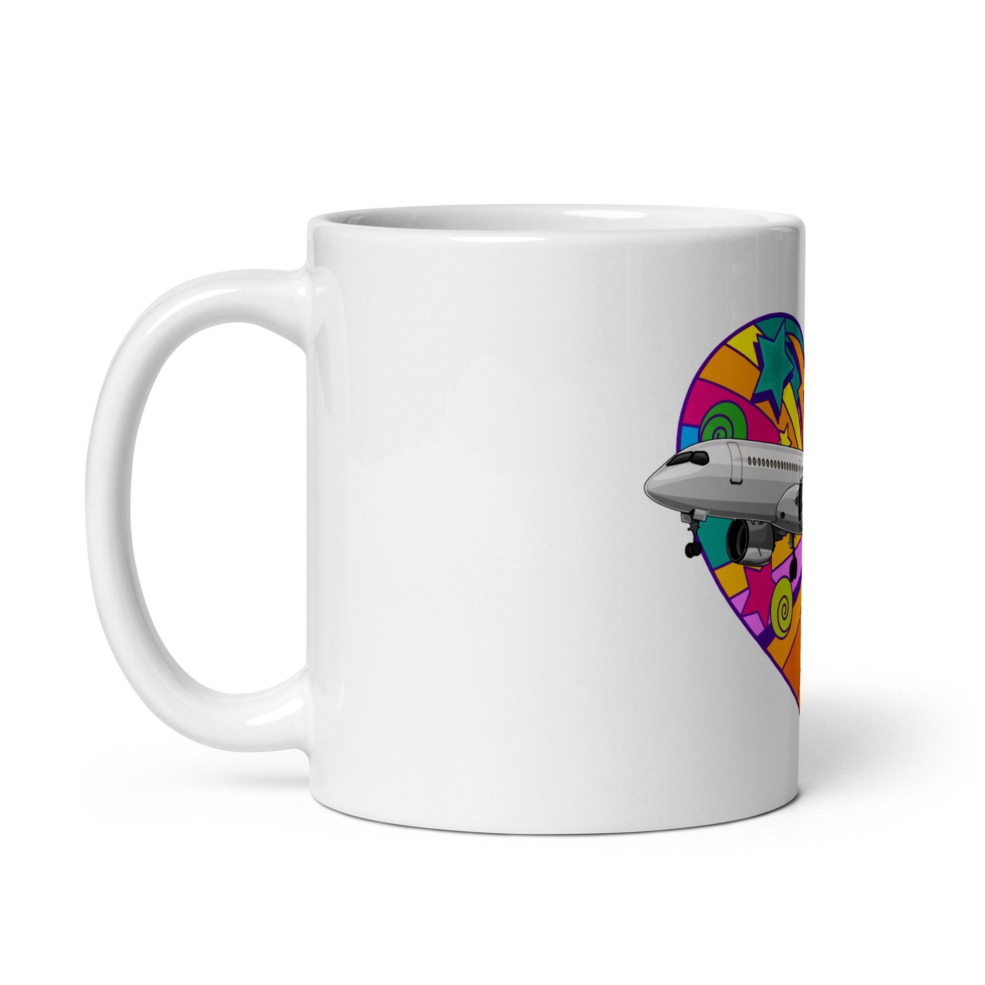 Aviation Kaffeebecher "Love Airbus A220" für Piloten, Crews, Kinder & Planespotter made by SUPERSONIC aero 4U