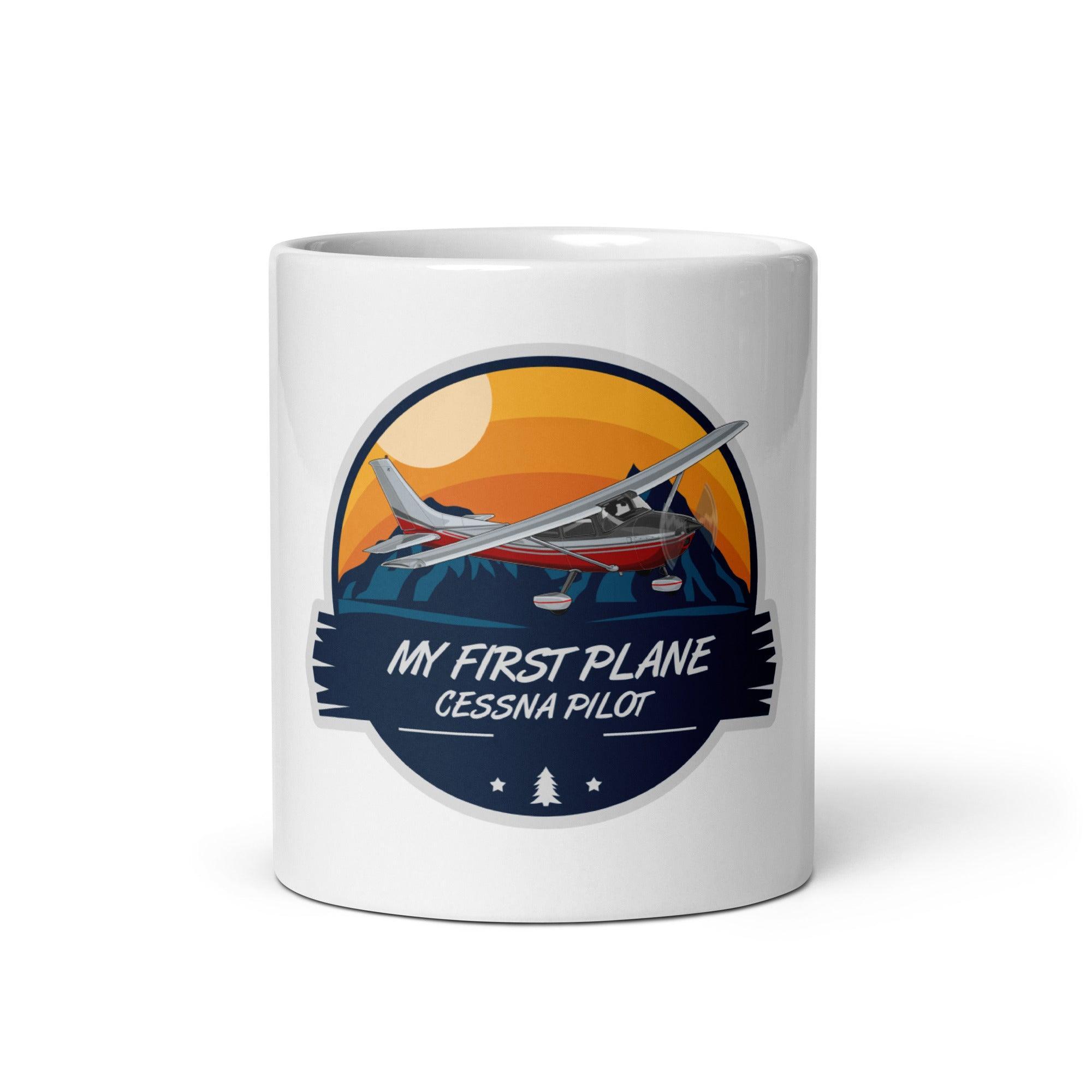 Aviation Kaffeebecher "My first plane Cessna 182" für Piloten, Crews, Kinder & Planespotter made by SUPERSONIC aero 4U