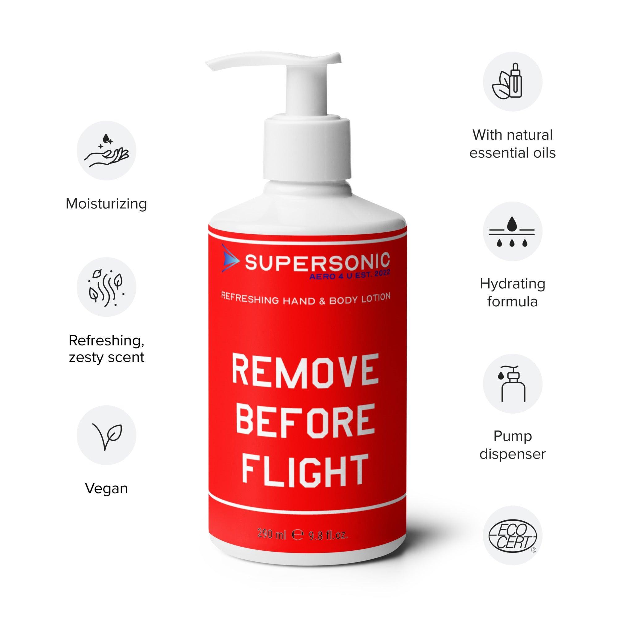 Aviation Erfrischende Hand- und Bodylotion für Piloten, Crews, Kinder & Planespotter made by SUPERSONIC aero 4U