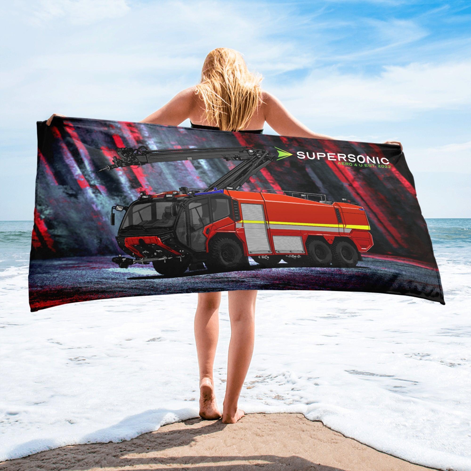 Aviation Strandtuch "Airport Fire Rescue" für Piloten, Crews, Kinder & Planespotter made by SUPERSONIC aero 4U