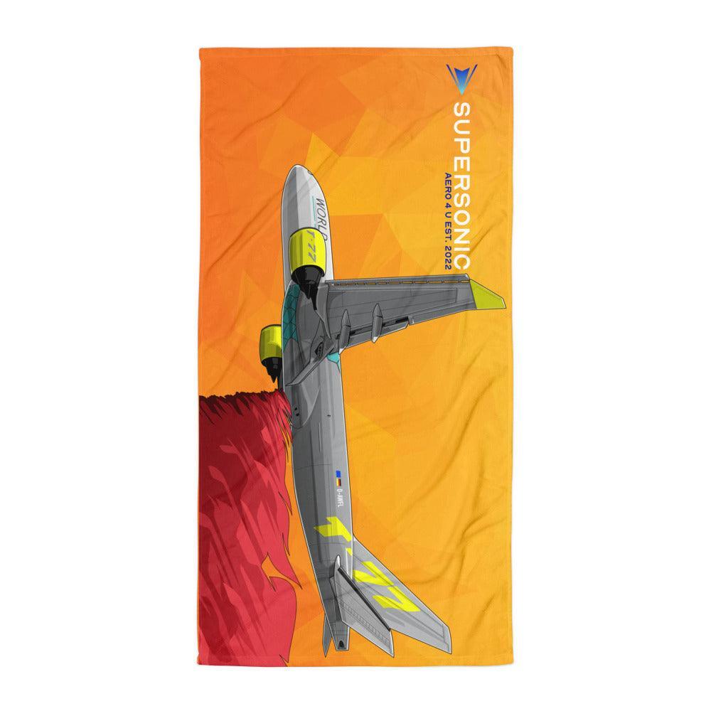 Aviation Strandtuch "B777 World Fire Liner" für Piloten, Crews, Kinder & Planespotter made by SUPERSONIC aero 4U