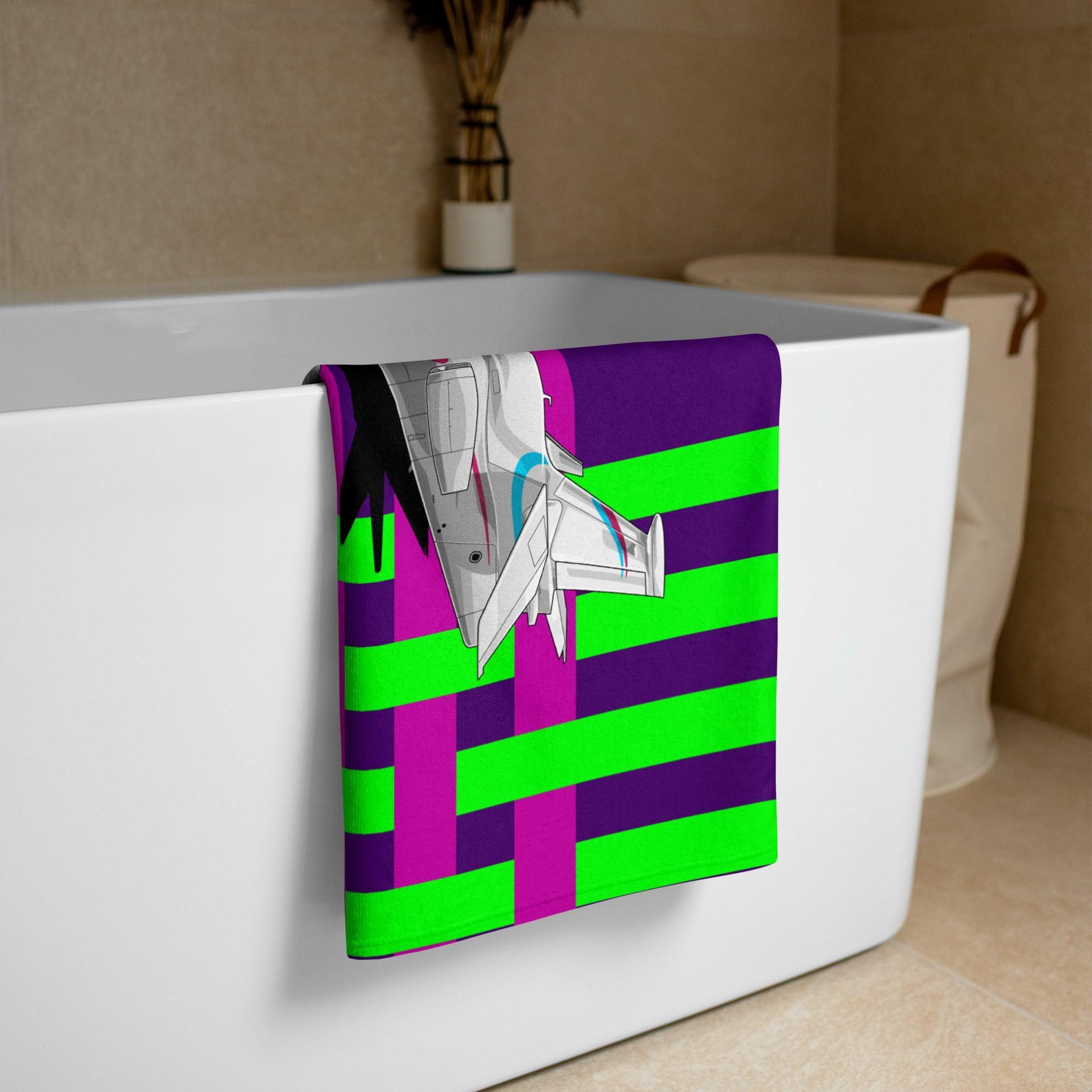 Aviation Strandtuch "Falcon 7X" für Piloten, Crews, Kinder & Planespotter made by SUPERSONIC aero 4U