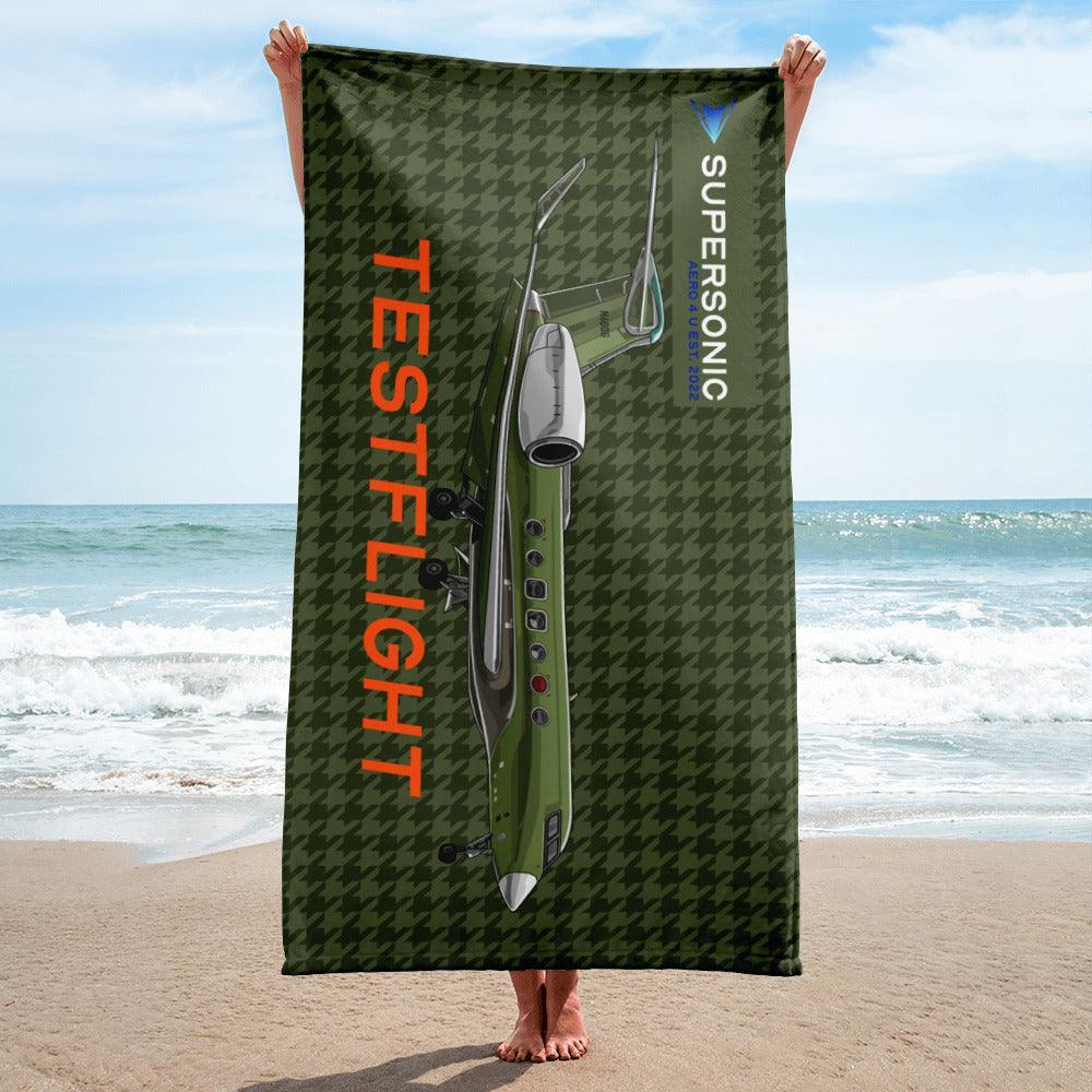 Aviation Strandtuch "GVII G600 TestFlight" green Default Title für Piloten, Crews, Kinder & Planespotter made by SUPERSONIC aero 4U