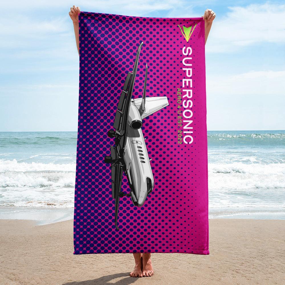 Aviation Strandtuch "Latitude Dots" pink blue Default Title für Piloten, Crews, Kinder & Planespotter made by SUPERSONIC aero 4U