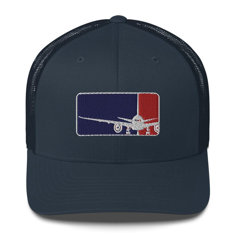 Aviation Trucker Cap "Major League Aviation - MLA" Round Cap Visor Navy für Piloten, Crews, Kinder & Planespotter made by SUPERSONIC aero 4U