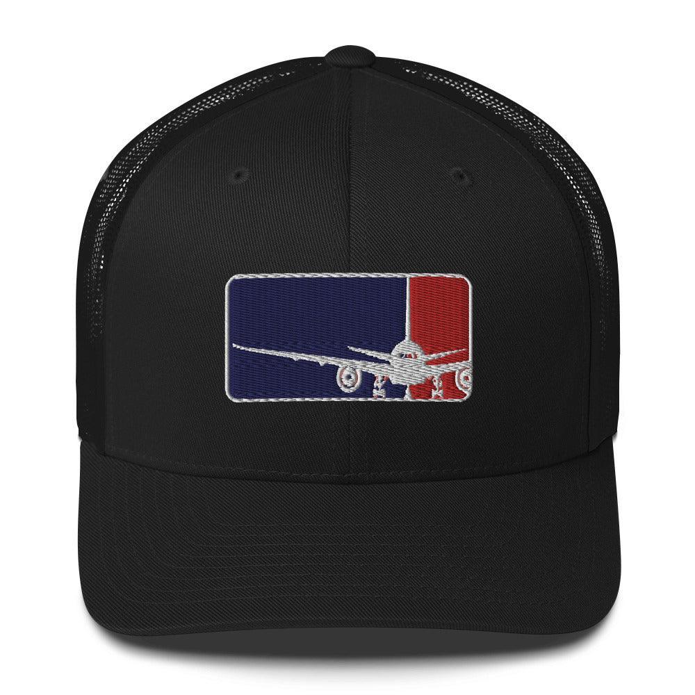 Aviation Trucker Cap "Major League Aviation - MLA" Round Cap Visor Black für Piloten, Crews, Kinder & Planespotter made by SUPERSONIC aero 4U