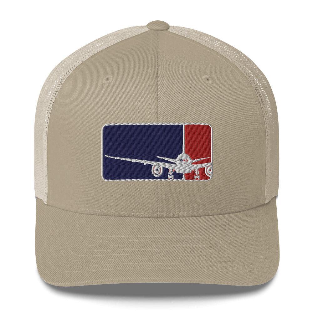 Aviation Trucker Cap "Major League Aviation - MLA" Round Cap Visor Khaki für Piloten, Crews, Kinder & Planespotter made by SUPERSONIC aero 4U