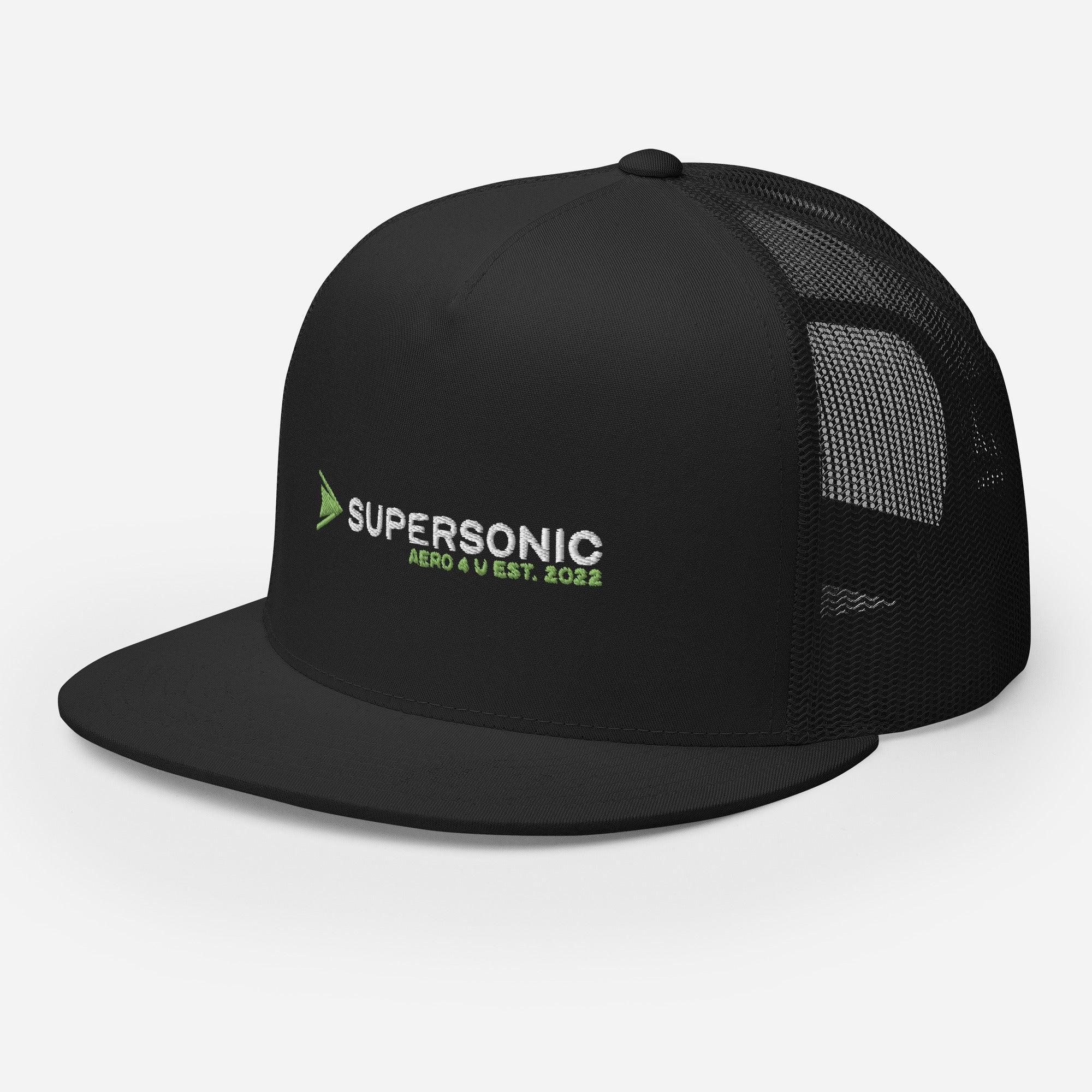 Aviation Trucker Cap "Supersonic" green Flat bill für Piloten, Crews, Kinder & Planespotter made by SUPERSONIC aero 4U